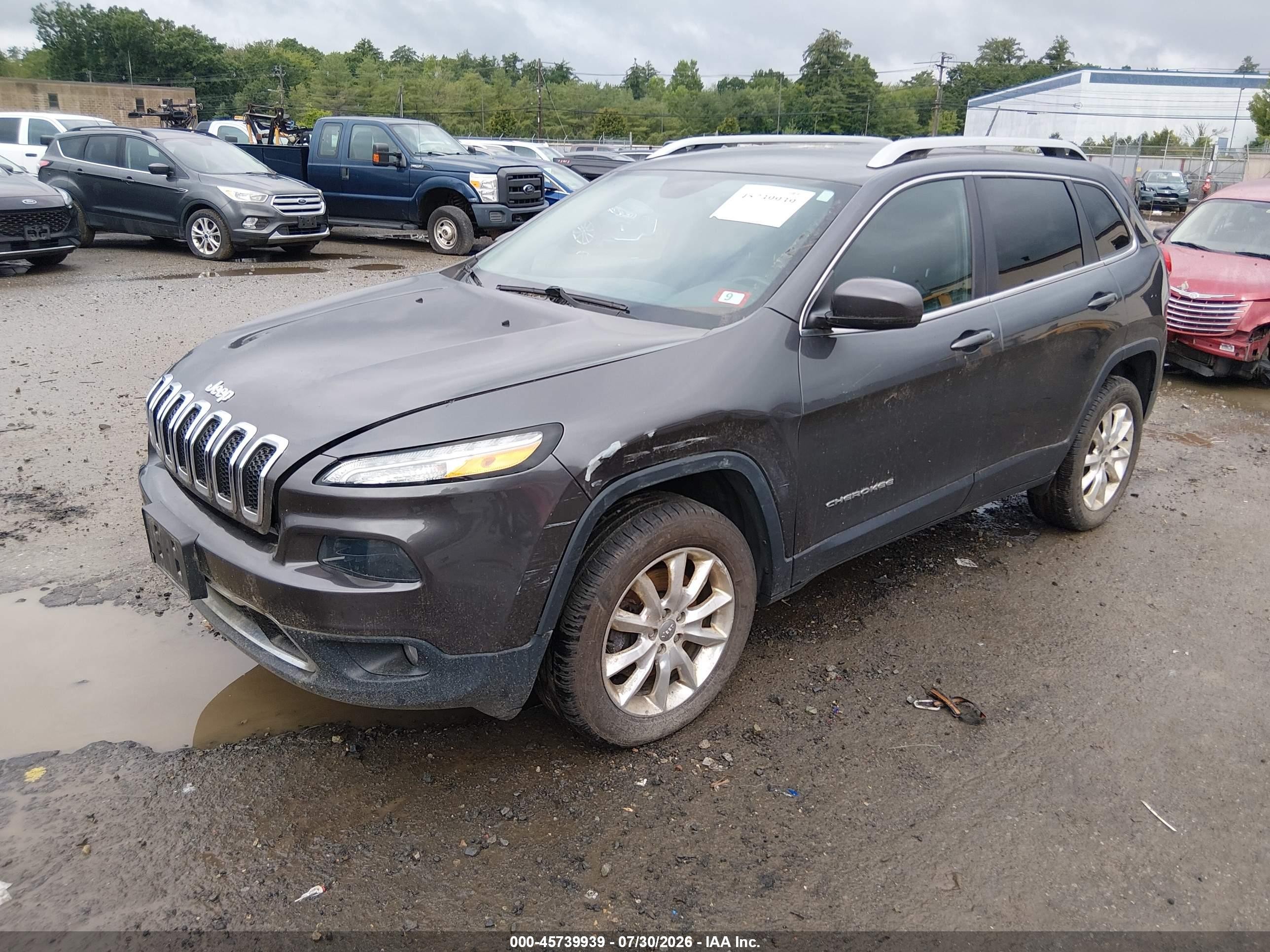 2015 Jeep Cherokee Limited Серый vin: 1C4PJMDS8FW779703