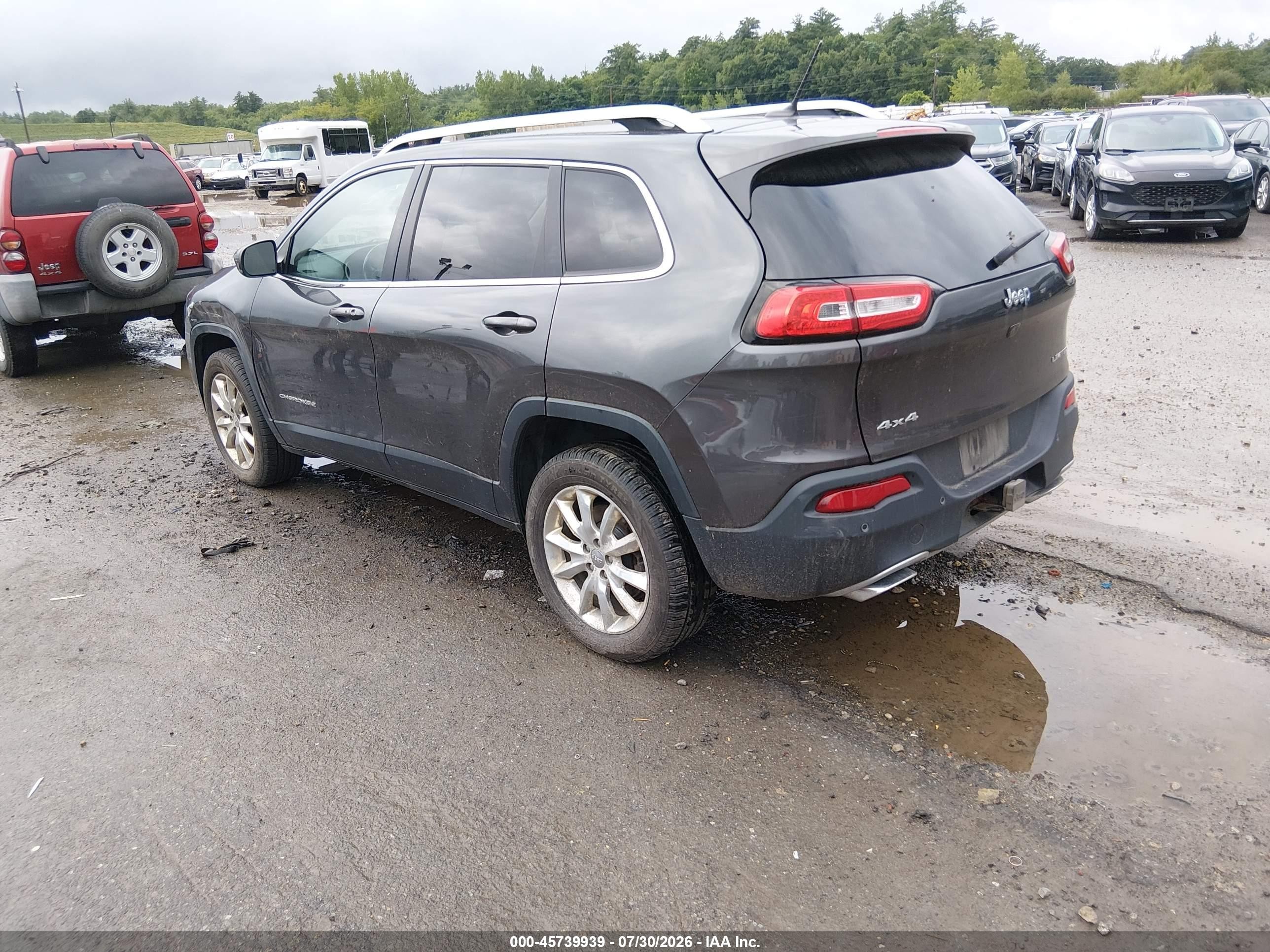 2015 Jeep Cherokee Limited Серый vin: 1C4PJMDS8FW779703