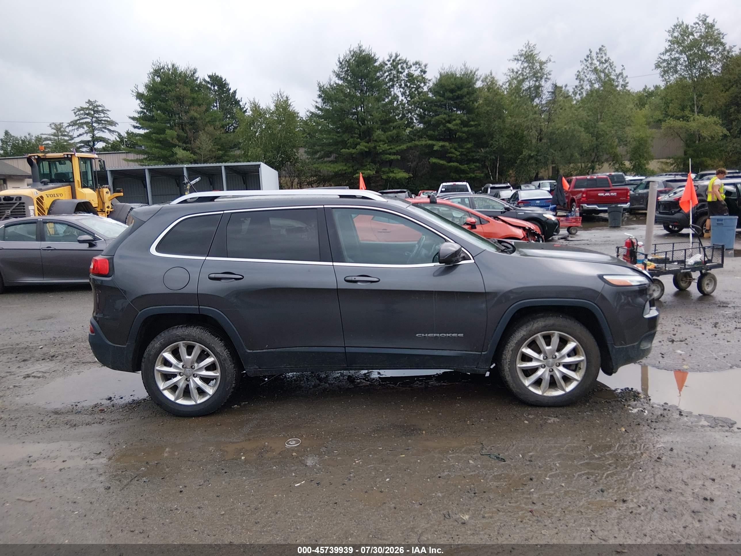 2015 Jeep Cherokee Limited Серый vin: 1C4PJMDS8FW779703