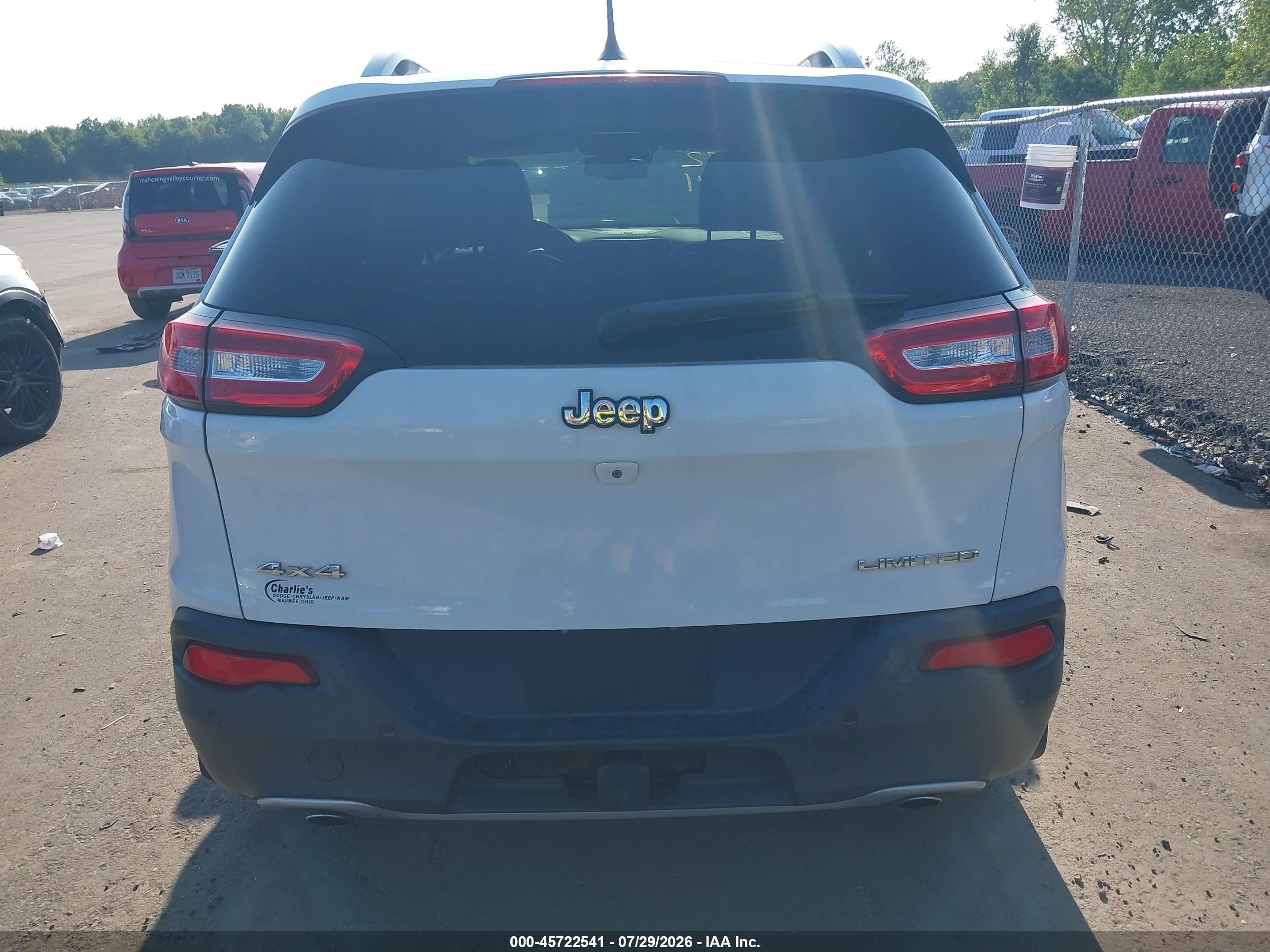 2014 Jeep Cherokee Limited White vin: 1C4PJMDS9EW152295