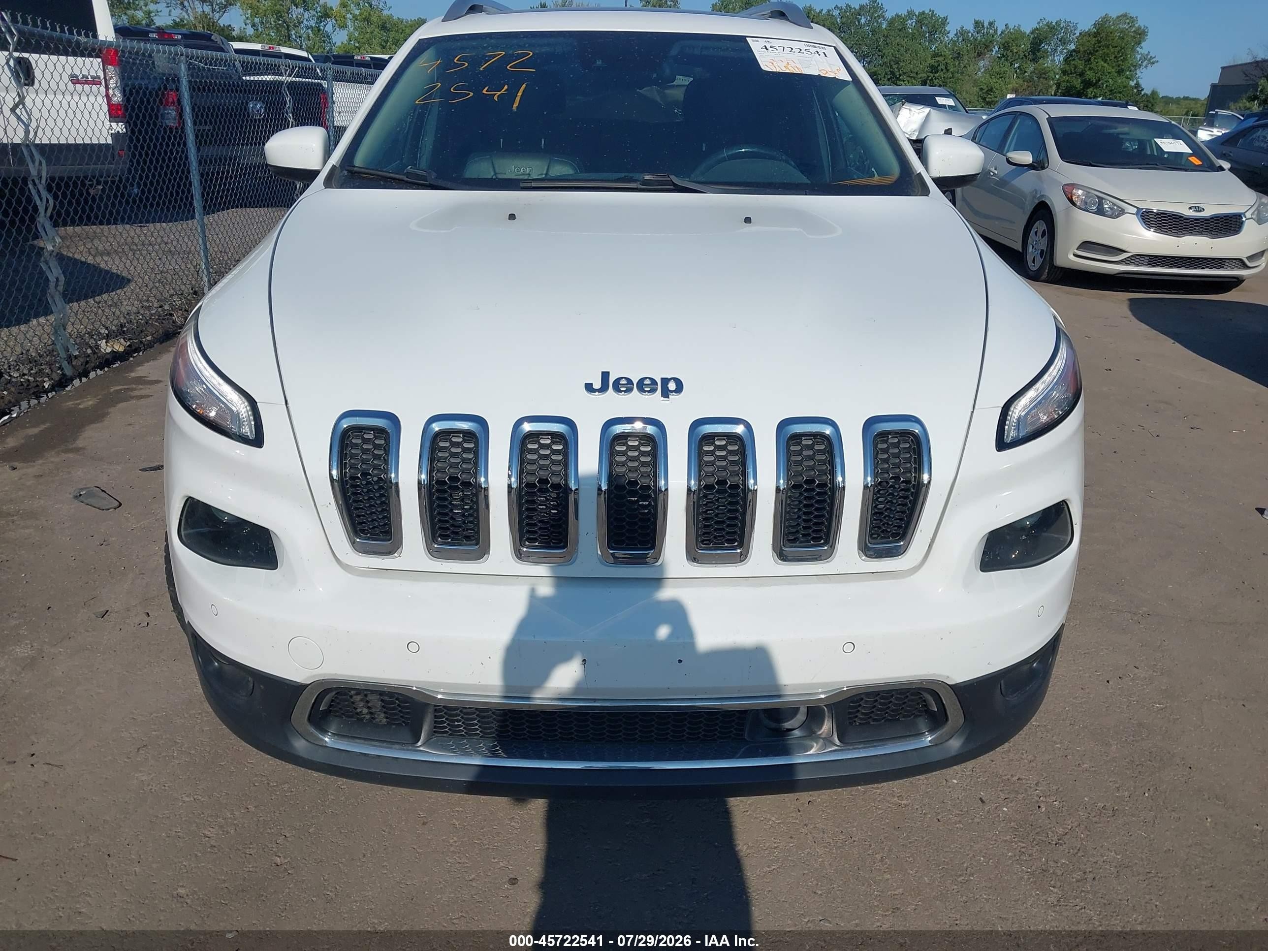 2014 Jeep Cherokee Limited White vin: 1C4PJMDS9EW152295