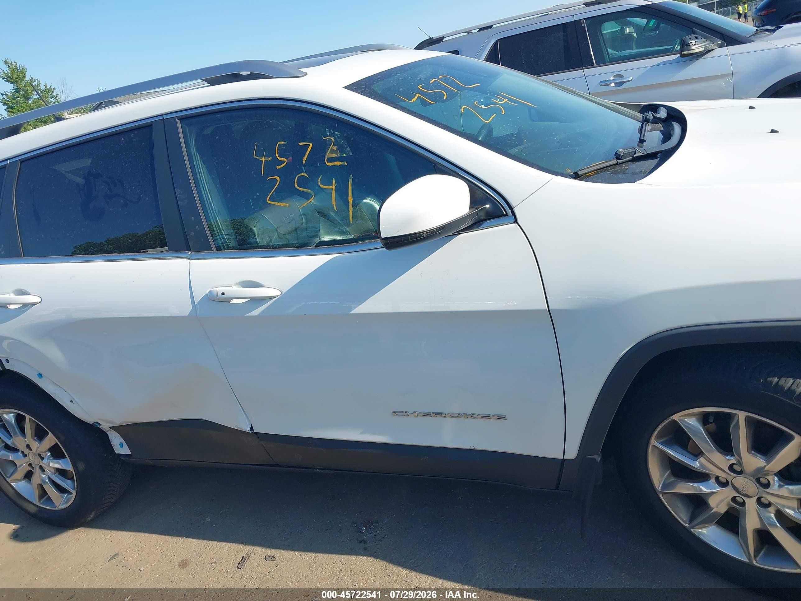 2014 Jeep Cherokee Limited White vin: 1C4PJMDS9EW152295