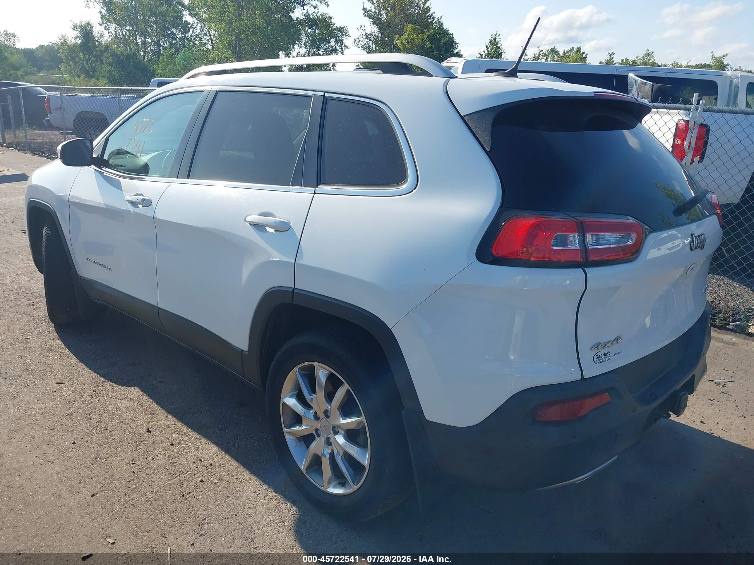 2014 Jeep Cherokee Limited White vin: 1C4PJMDS9EW152295