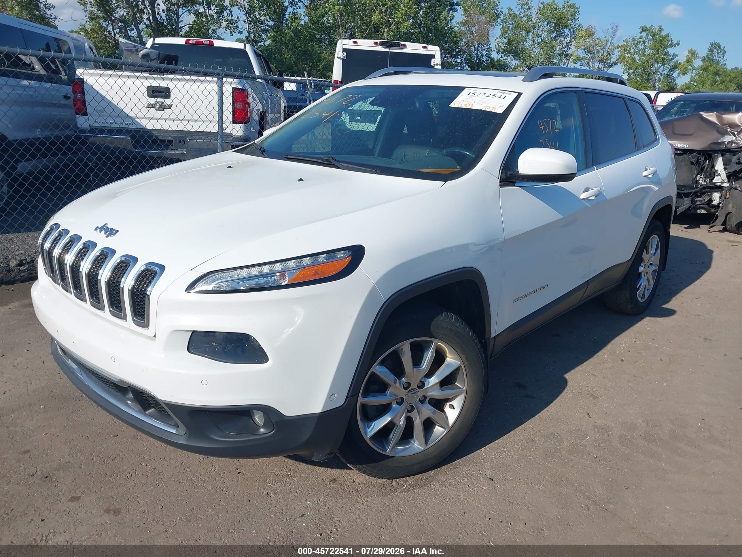 2014 Jeep Cherokee Limited White vin: 1C4PJMDS9EW152295