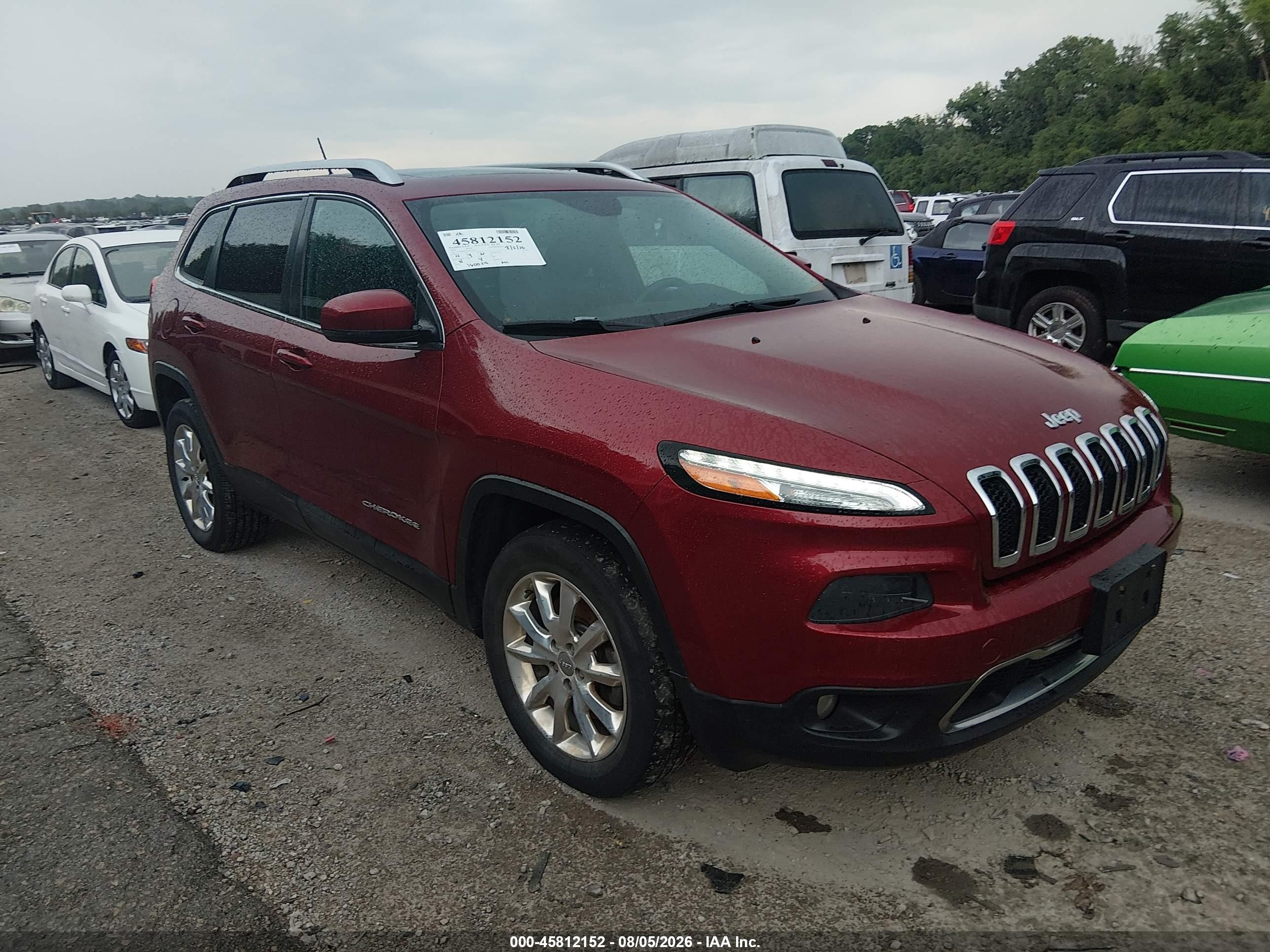 2014 Jeep Cherokee Limited Red vin: 1C4PJMDS9EW216559