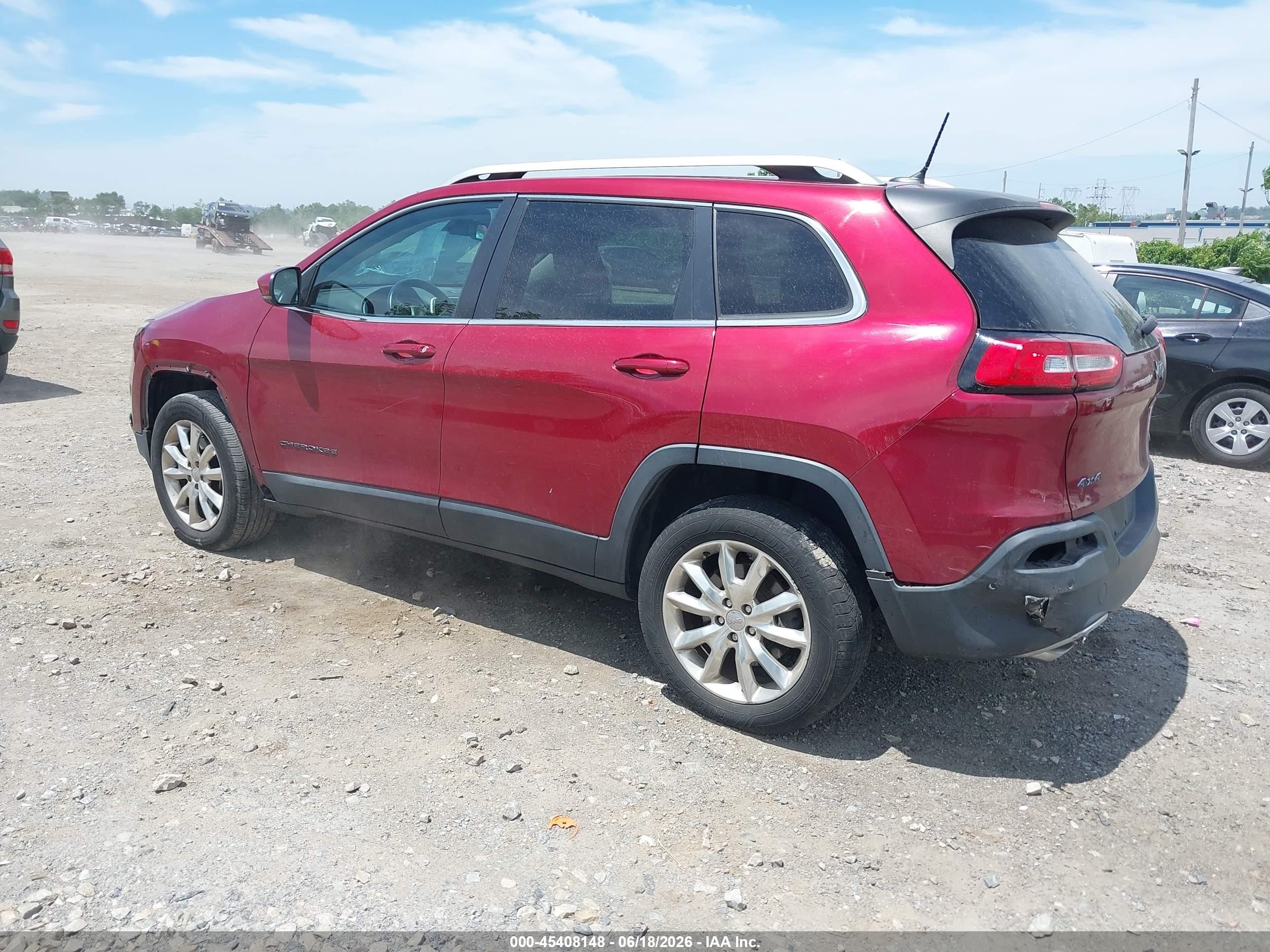 2014 Jeep Cherokee Limited Burgundy vin: 1C4PJMDS9EW219154