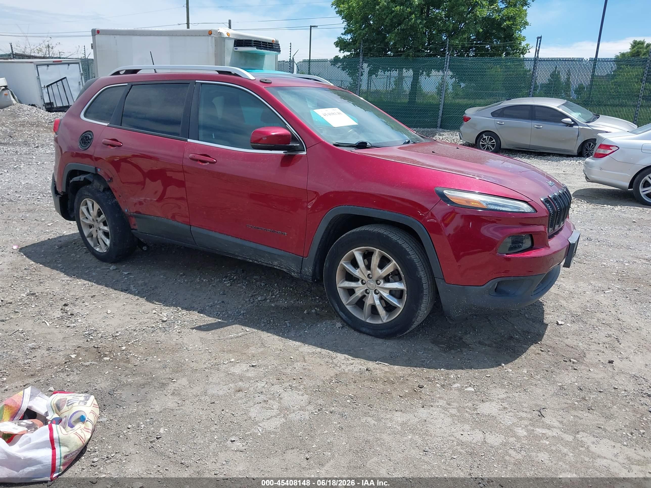 2014 Jeep Cherokee Limited Burgundy vin: 1C4PJMDS9EW219154