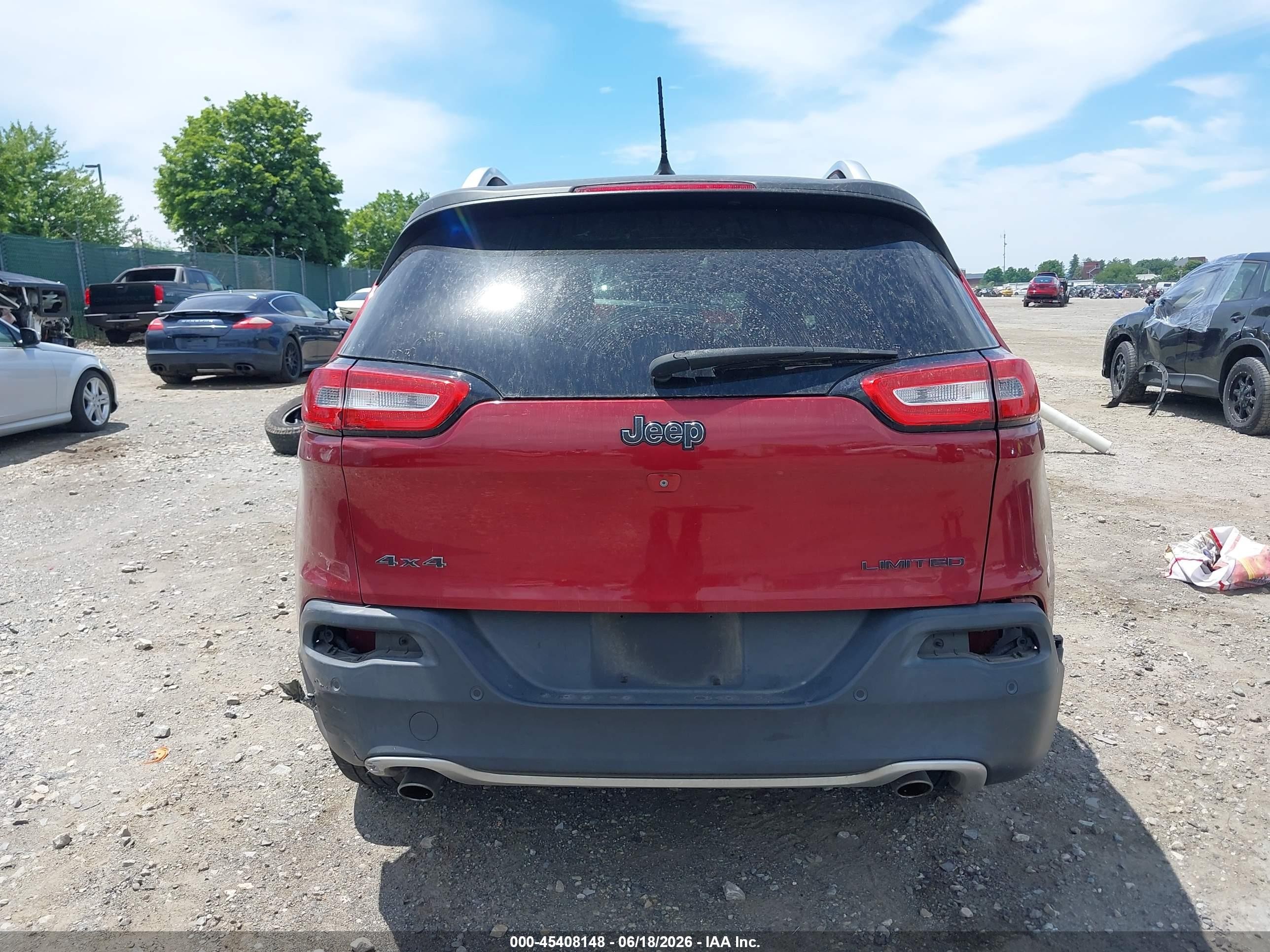 2014 Jeep Cherokee Limited Burgundy vin: 1C4PJMDS9EW219154