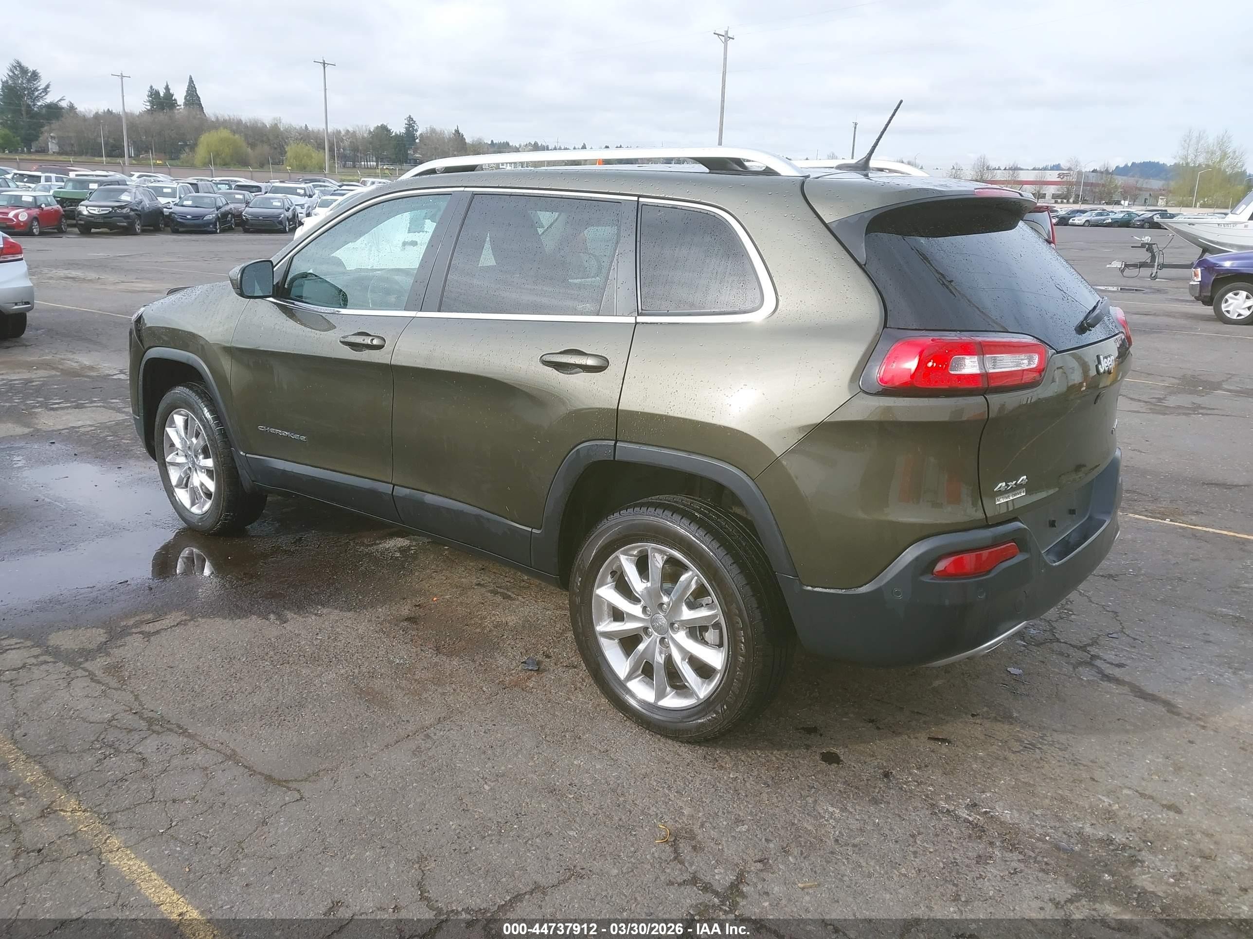 2014 Jeep Cherokee Limited Green vin: 1C4PJMDS9EW239579