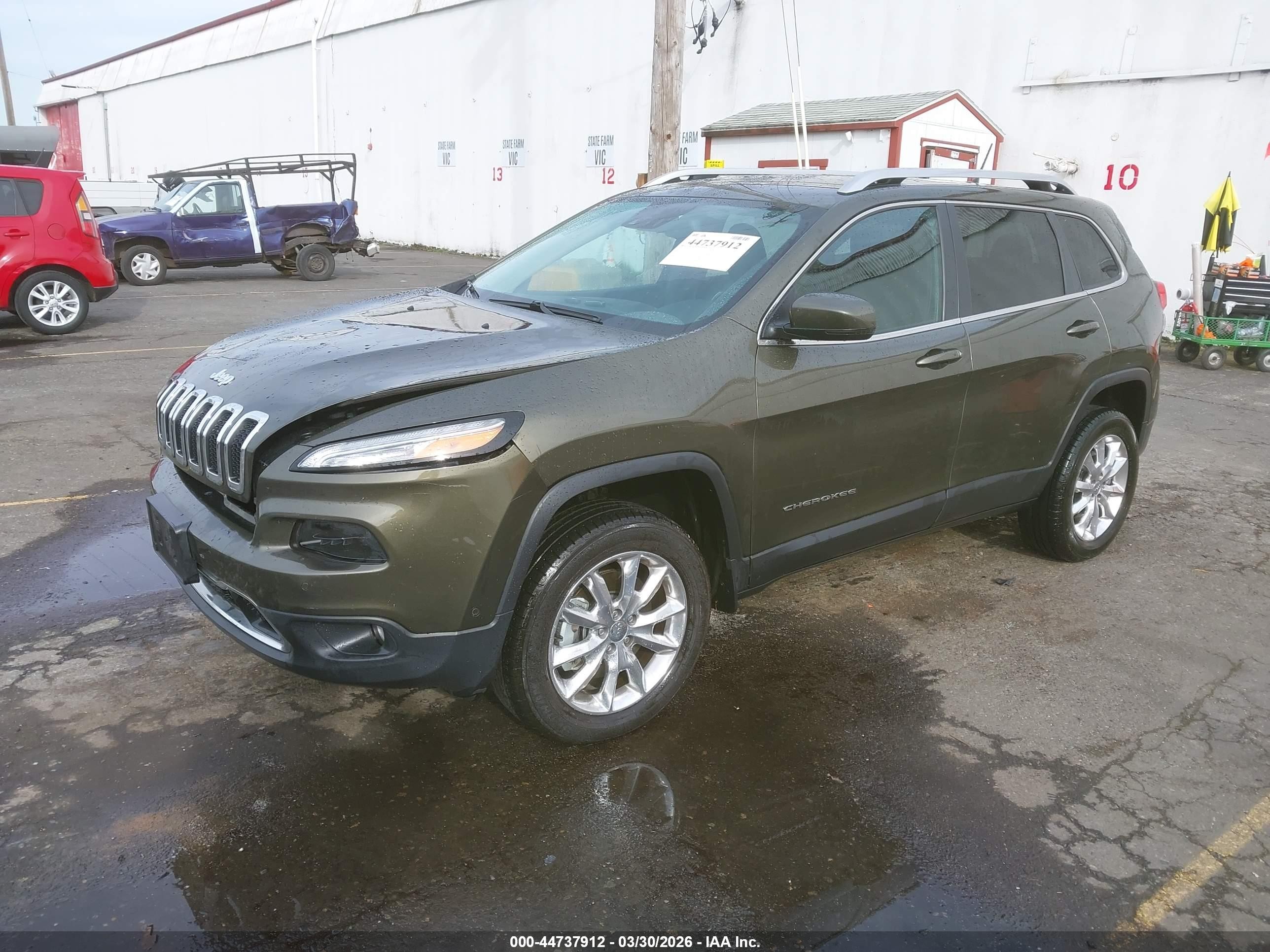 2014 Jeep Cherokee Limited Green vin: 1C4PJMDS9EW239579