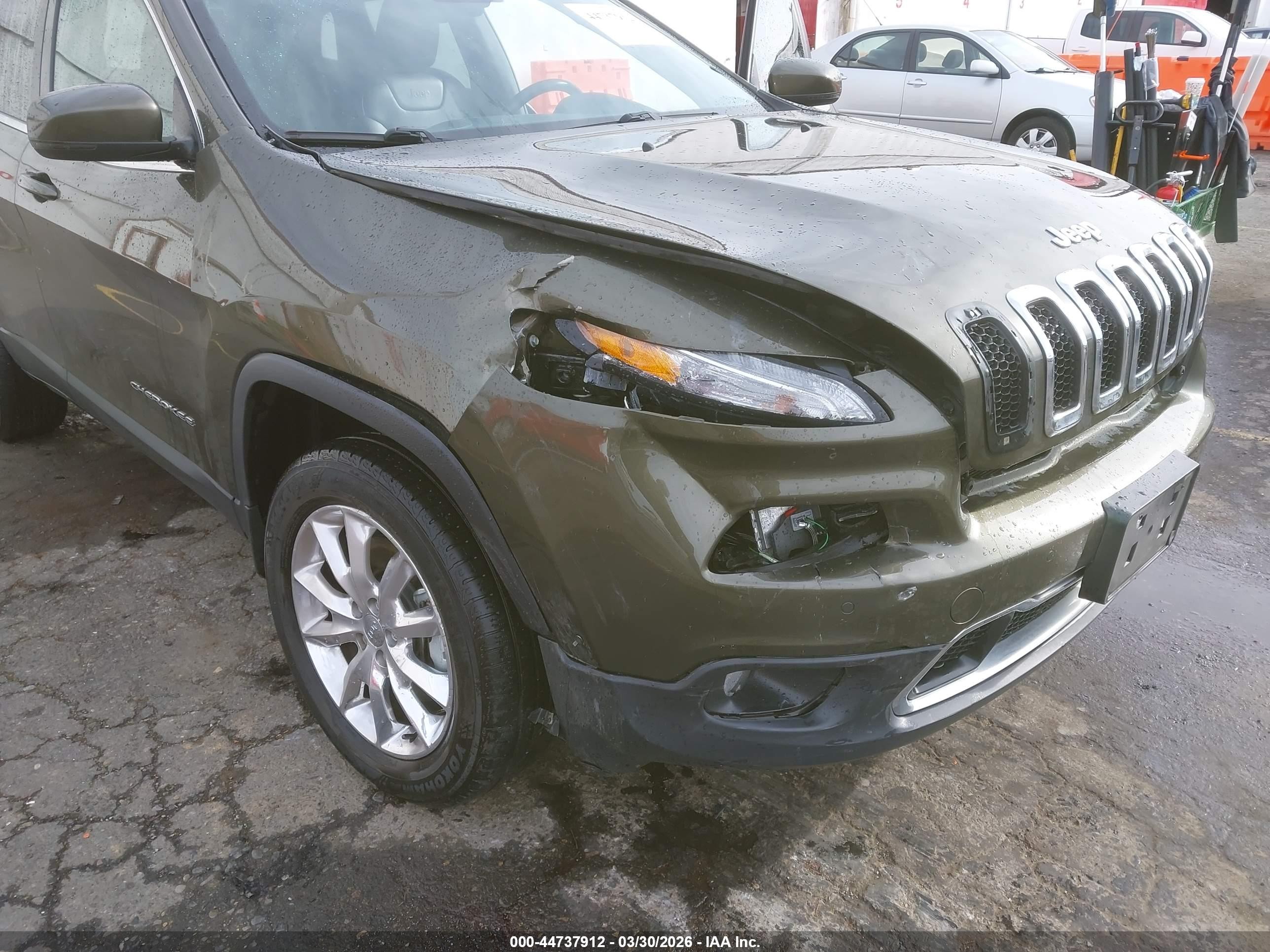 2014 Jeep Cherokee Limited Green vin: 1C4PJMDS9EW239579