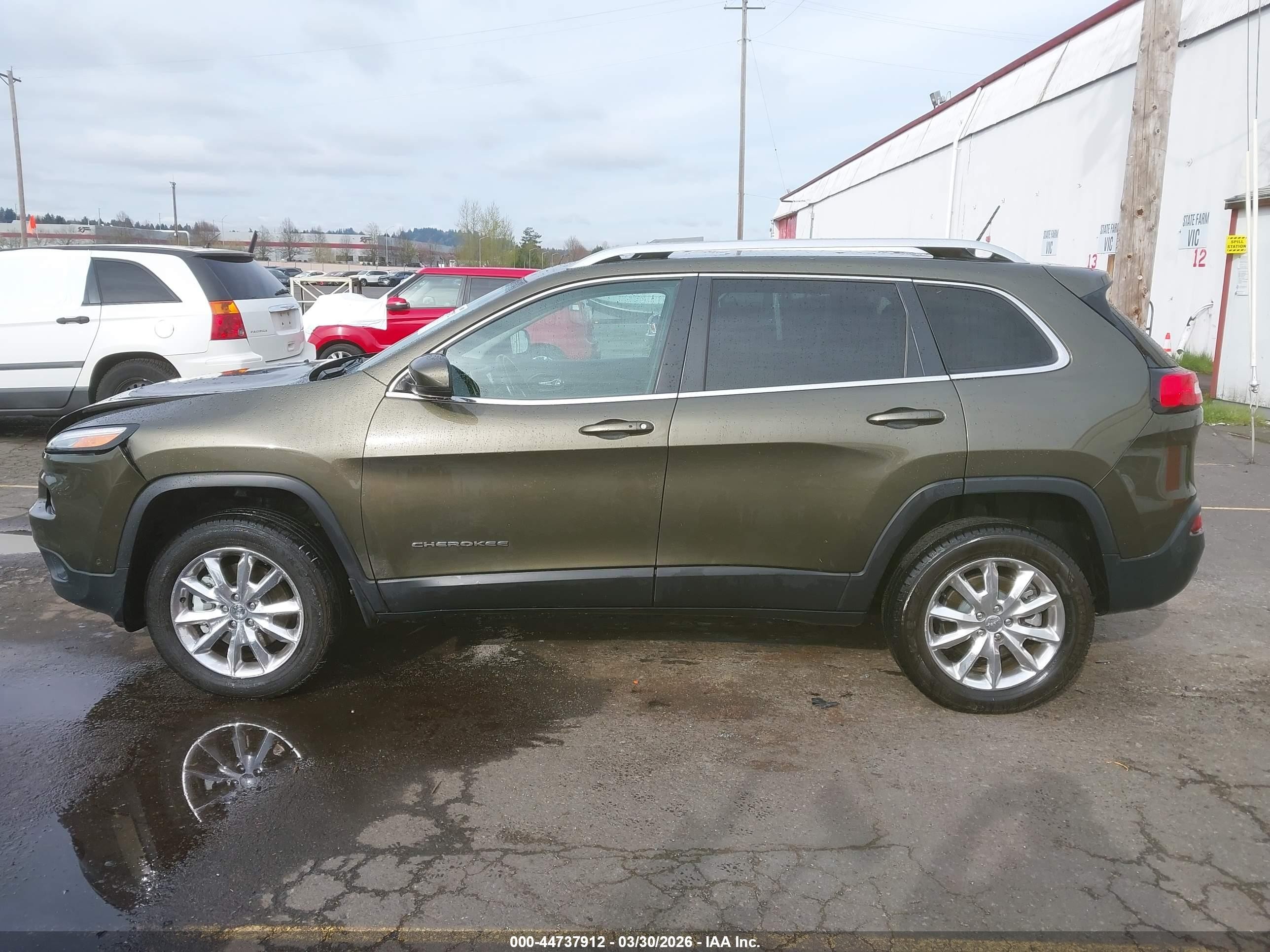 2014 Jeep Cherokee Limited Green vin: 1C4PJMDS9EW239579