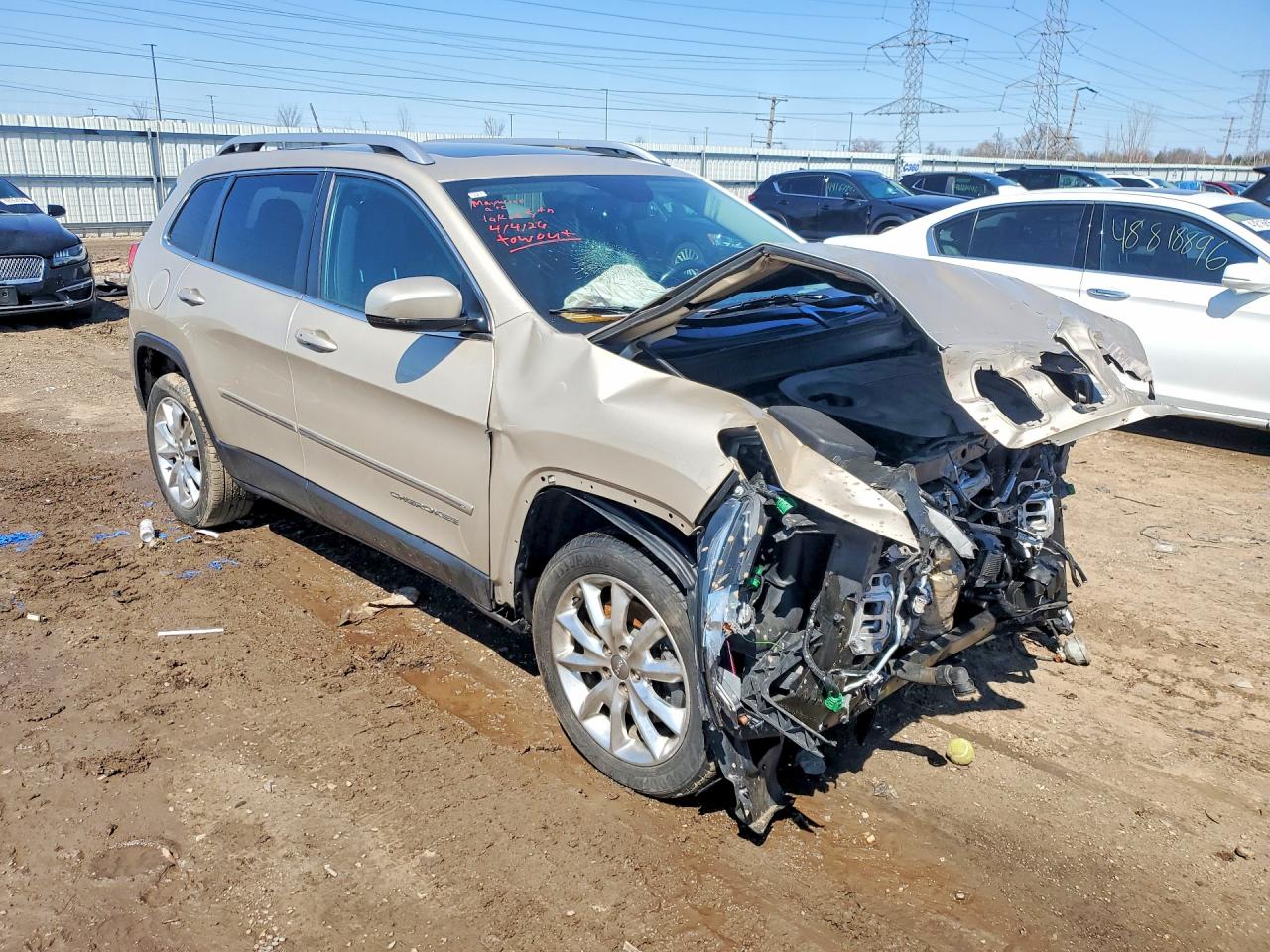 2014 Jeep Cherokee Limited Gold vin: 1C4PJMDS9EW243244