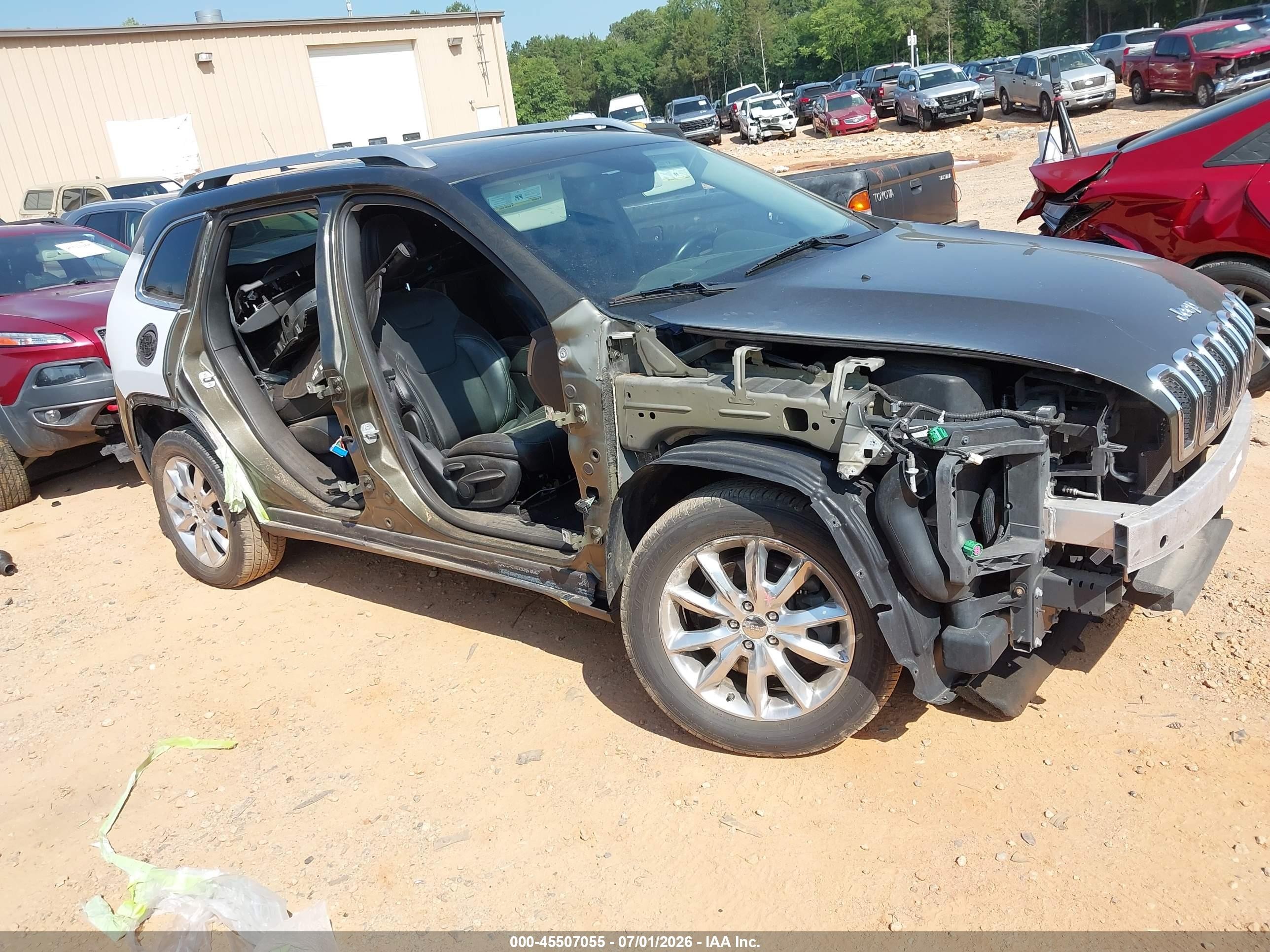 2015 Jeep Cherokee Limited Зеленый vin: 1C4PJMDS9FW520833
