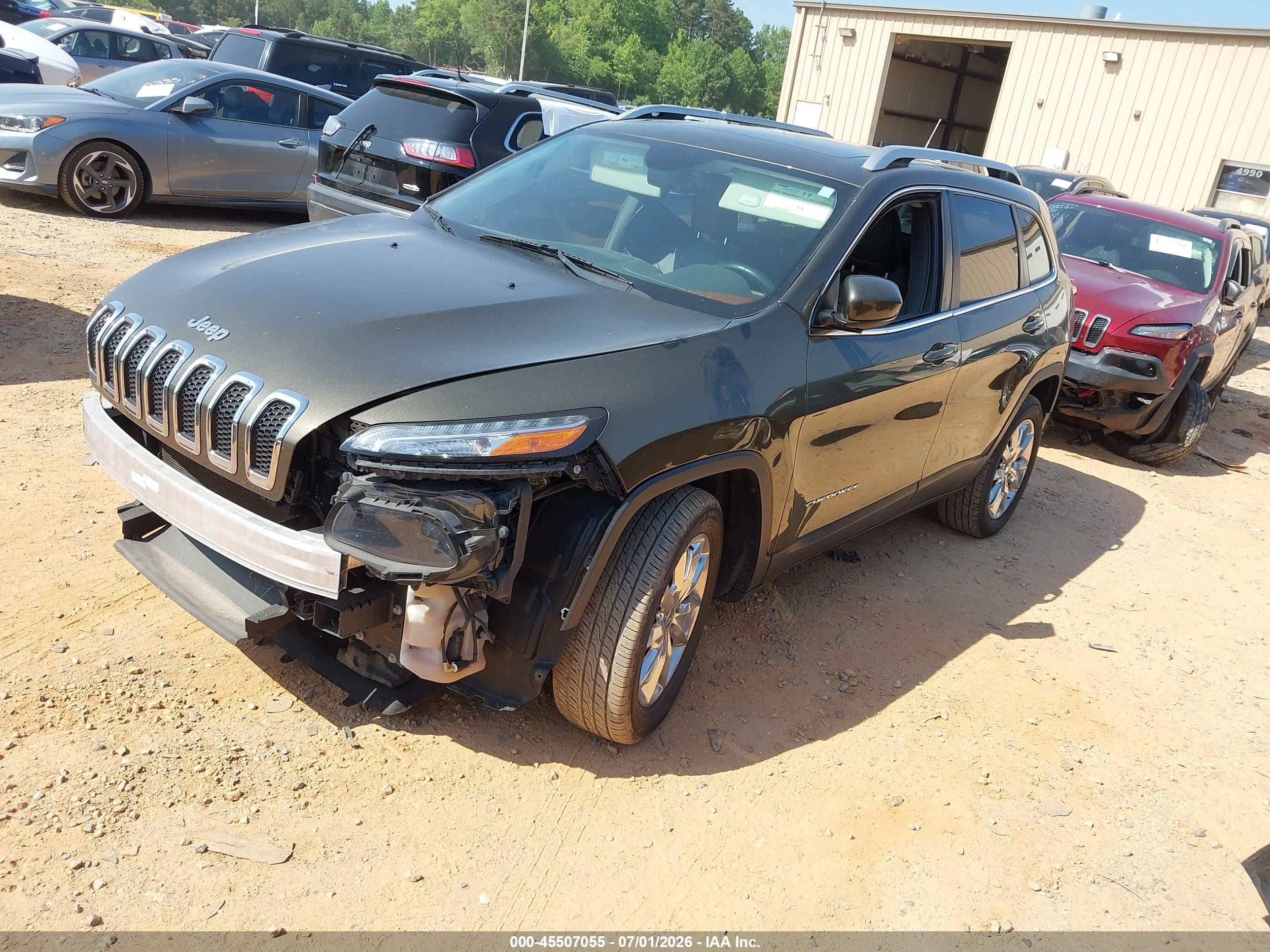 2015 Jeep Cherokee Limited Зеленый vin: 1C4PJMDS9FW520833