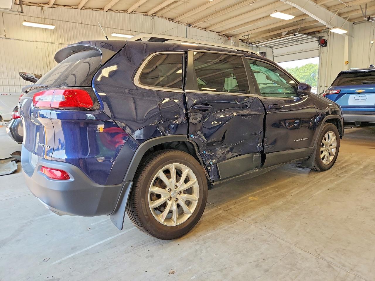 2015 Jeep Cherokee Limited Blue vin: 1C4PJMDS9FW538023