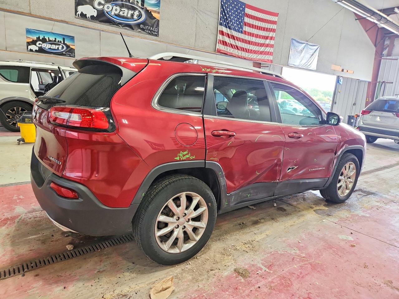 2015 Jeep Cherokee Limited Burgundy vin: 1C4PJMDS9FW582247