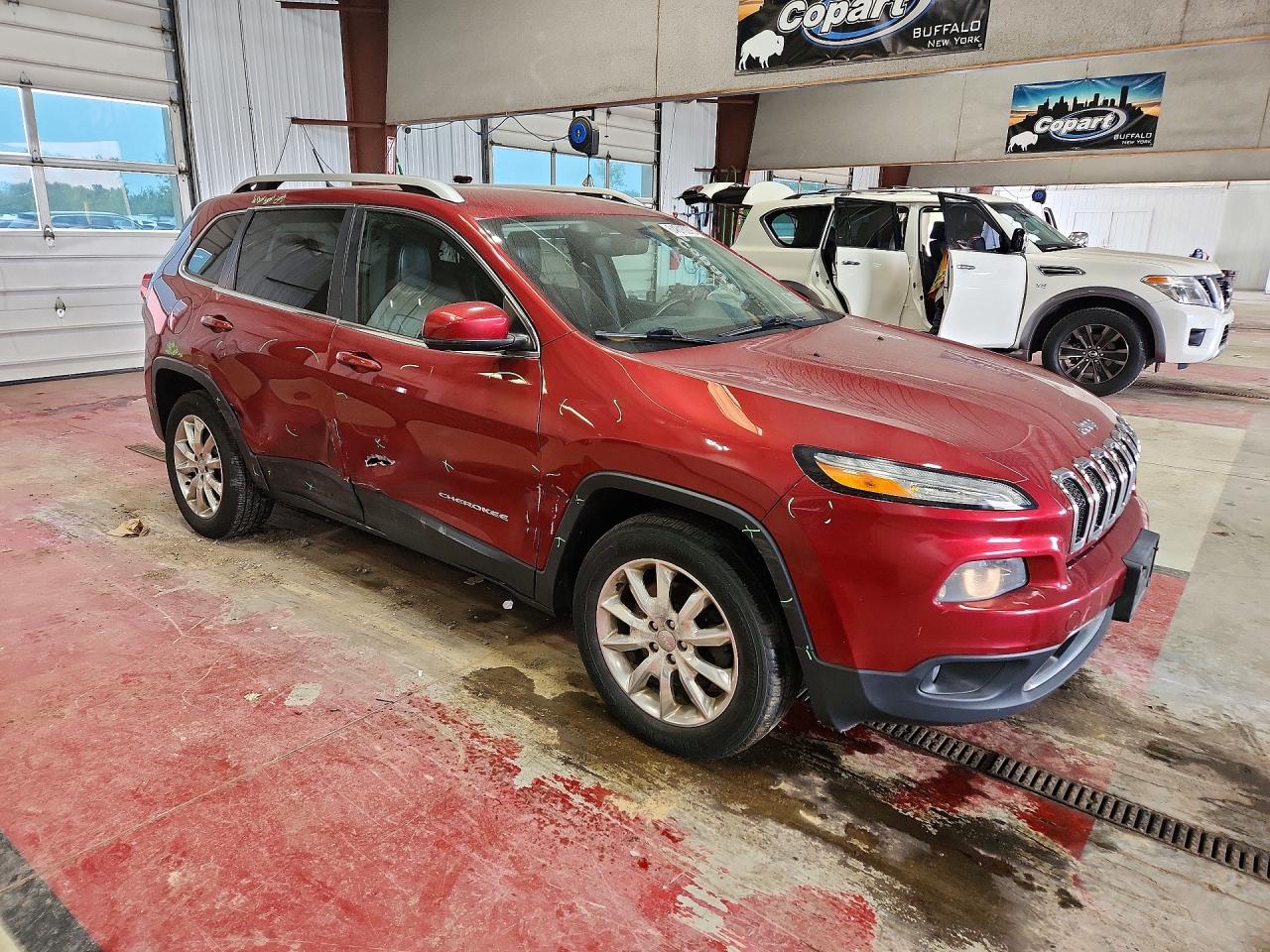 2015 Jeep Cherokee Limited Burgundy vin: 1C4PJMDS9FW582247