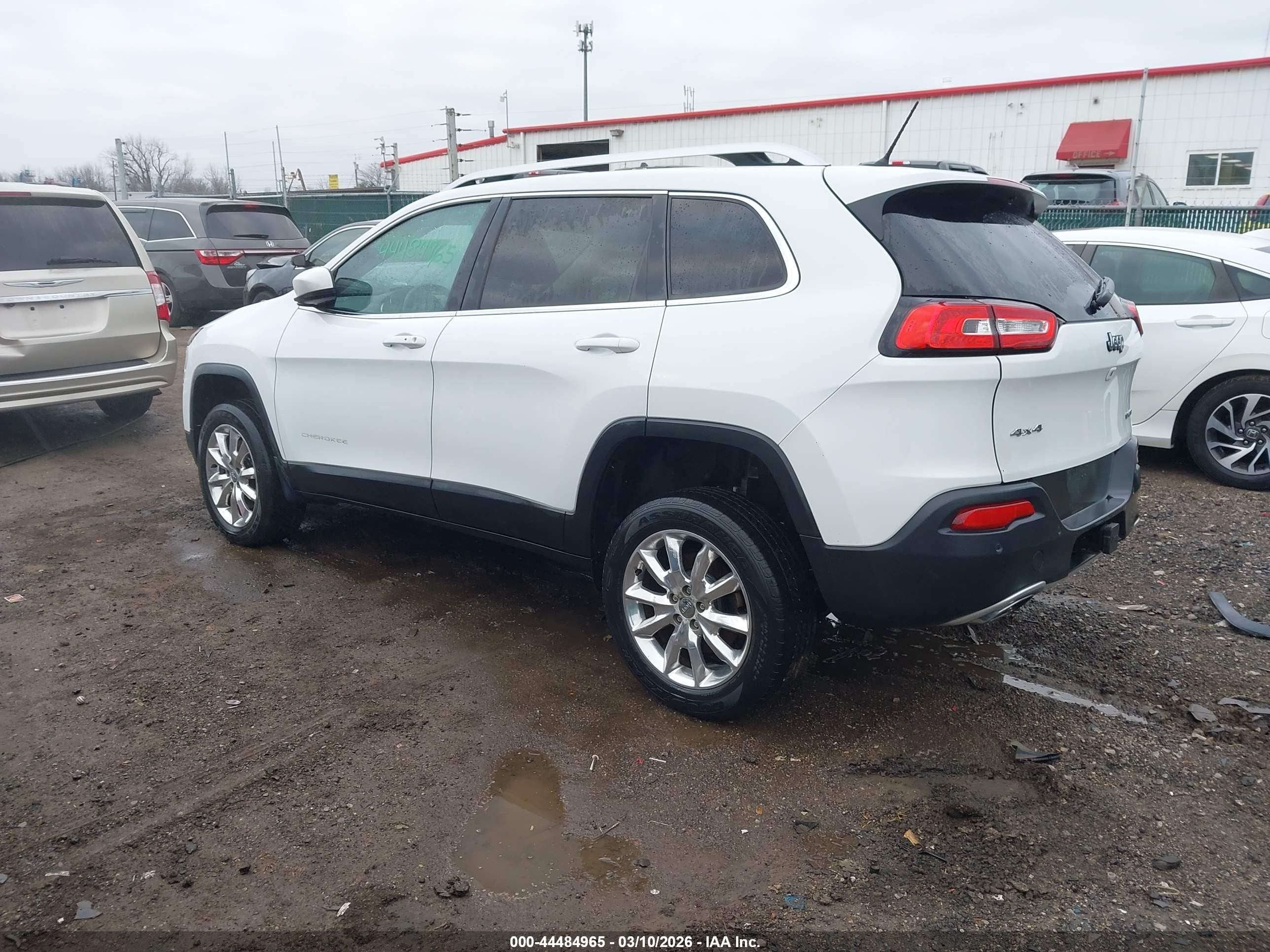 2015 Jeep Cherokee Limited White vin: 1C4PJMDS9FW674295