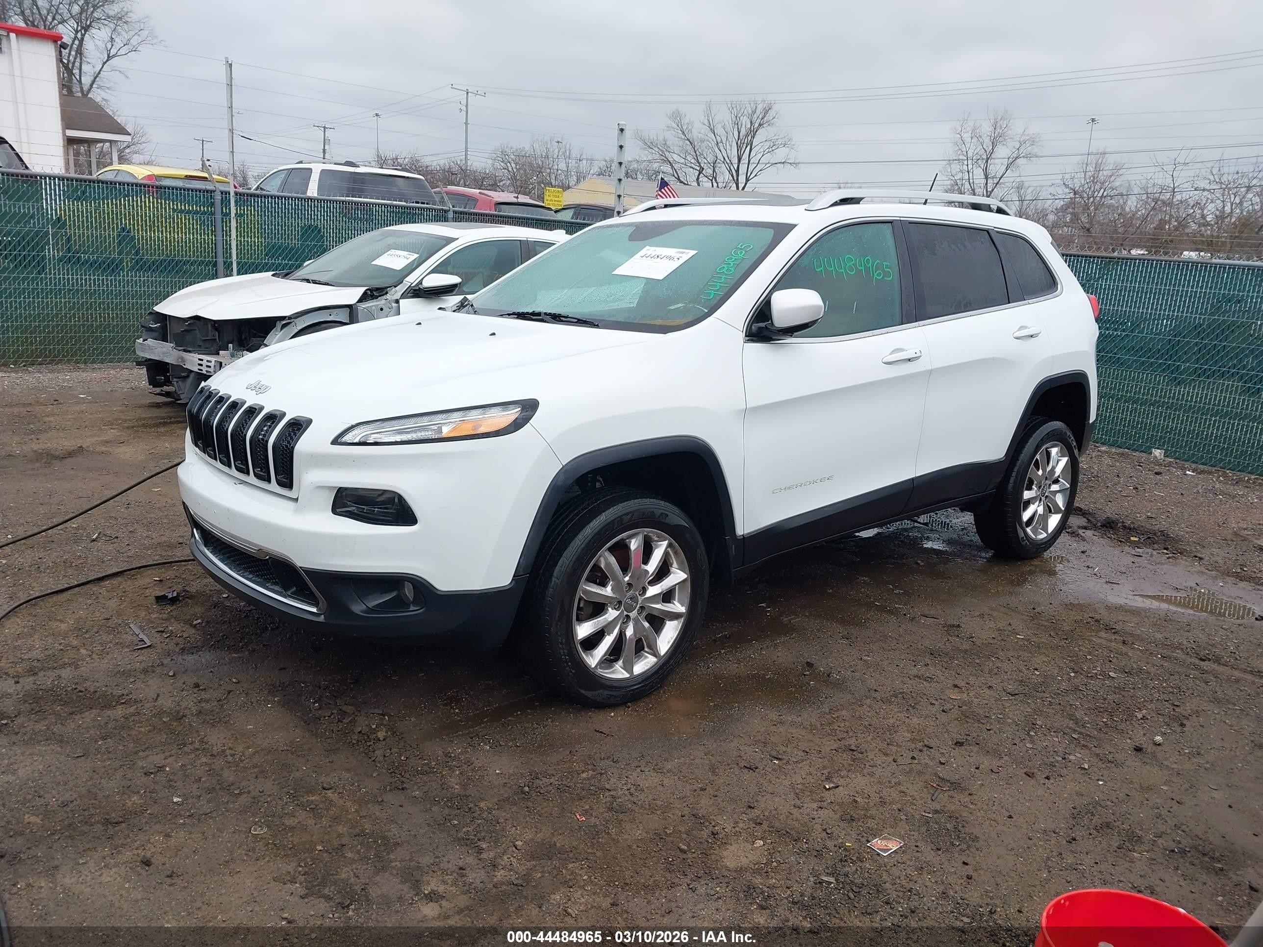 2015 Jeep Cherokee Limited White vin: 1C4PJMDS9FW674295