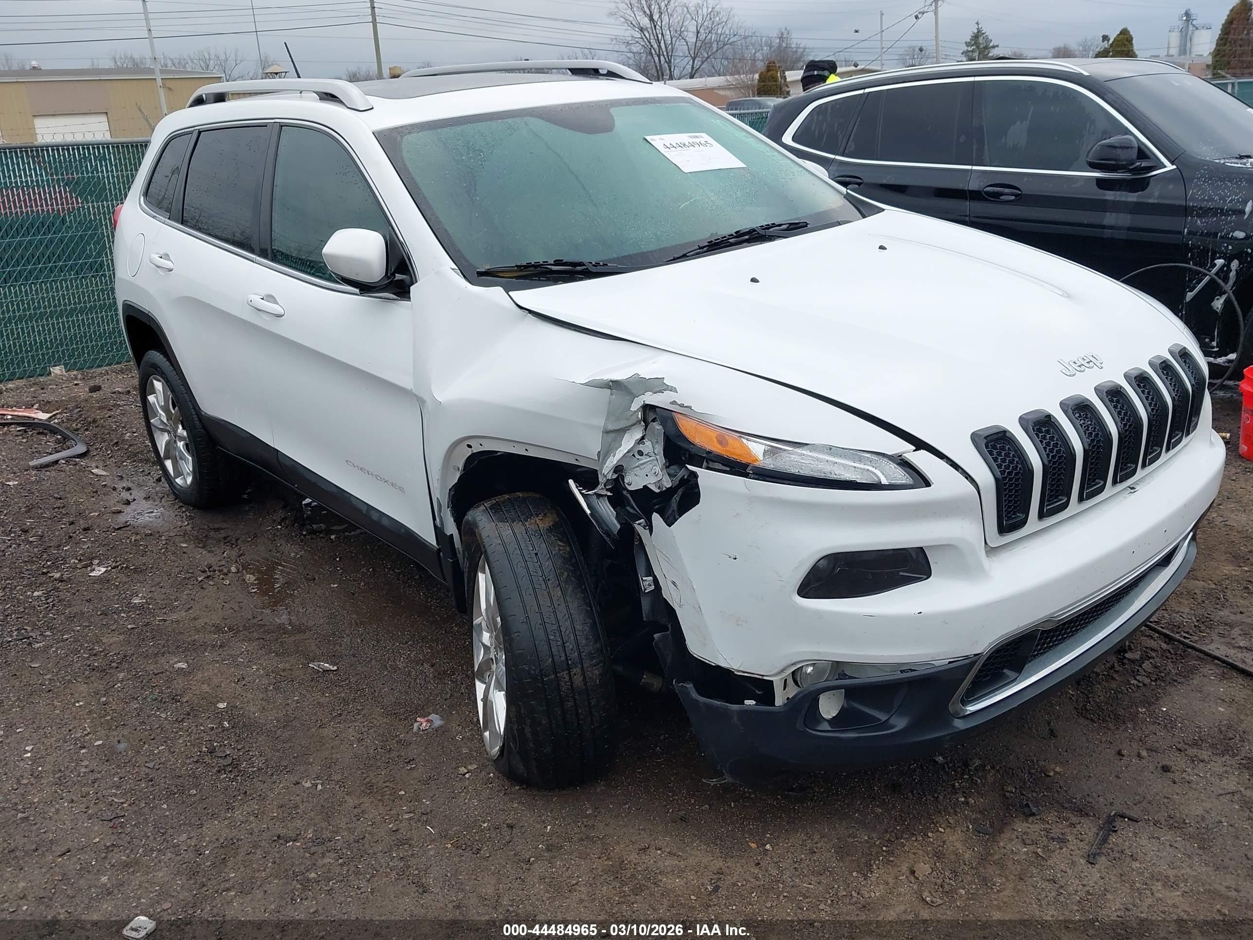 2015 Jeep Cherokee Limited White vin: 1C4PJMDS9FW674295