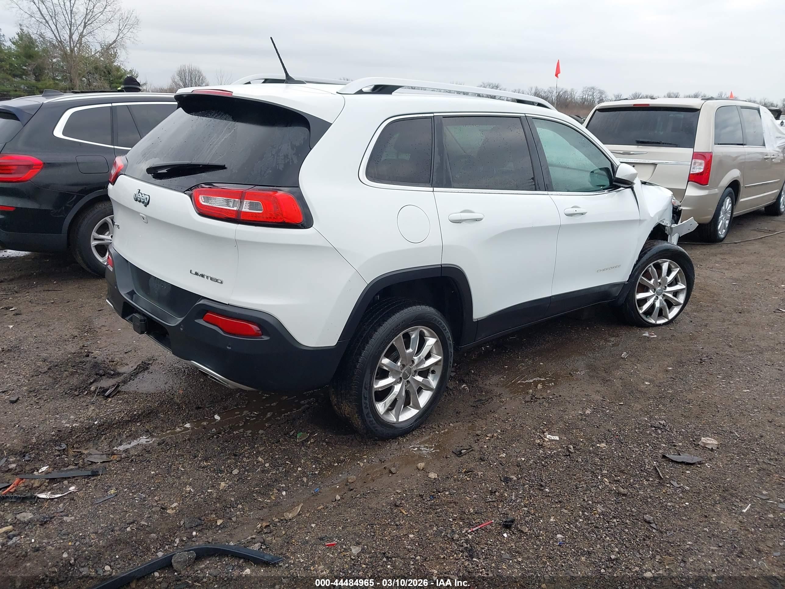 2015 Jeep Cherokee Limited White vin: 1C4PJMDS9FW674295