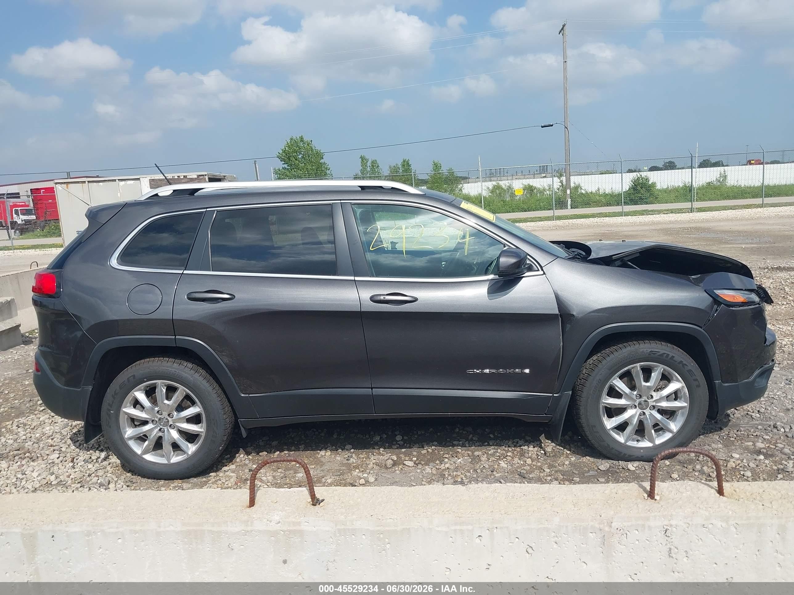 2015 Jeep Cherokee Limited Серый vin: 1C4PJMDS9FW752428