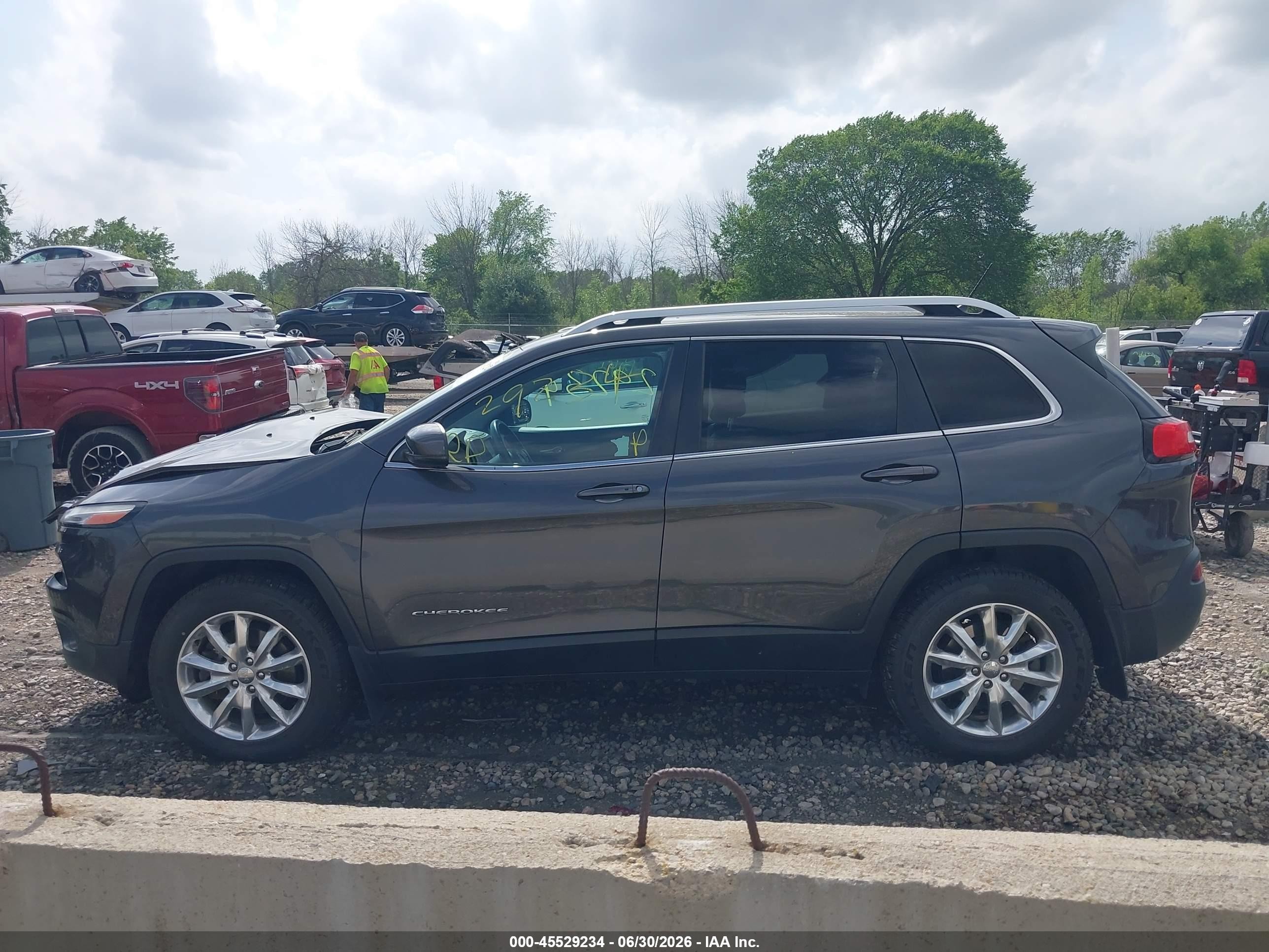 2015 Jeep Cherokee Limited Серый vin: 1C4PJMDS9FW752428