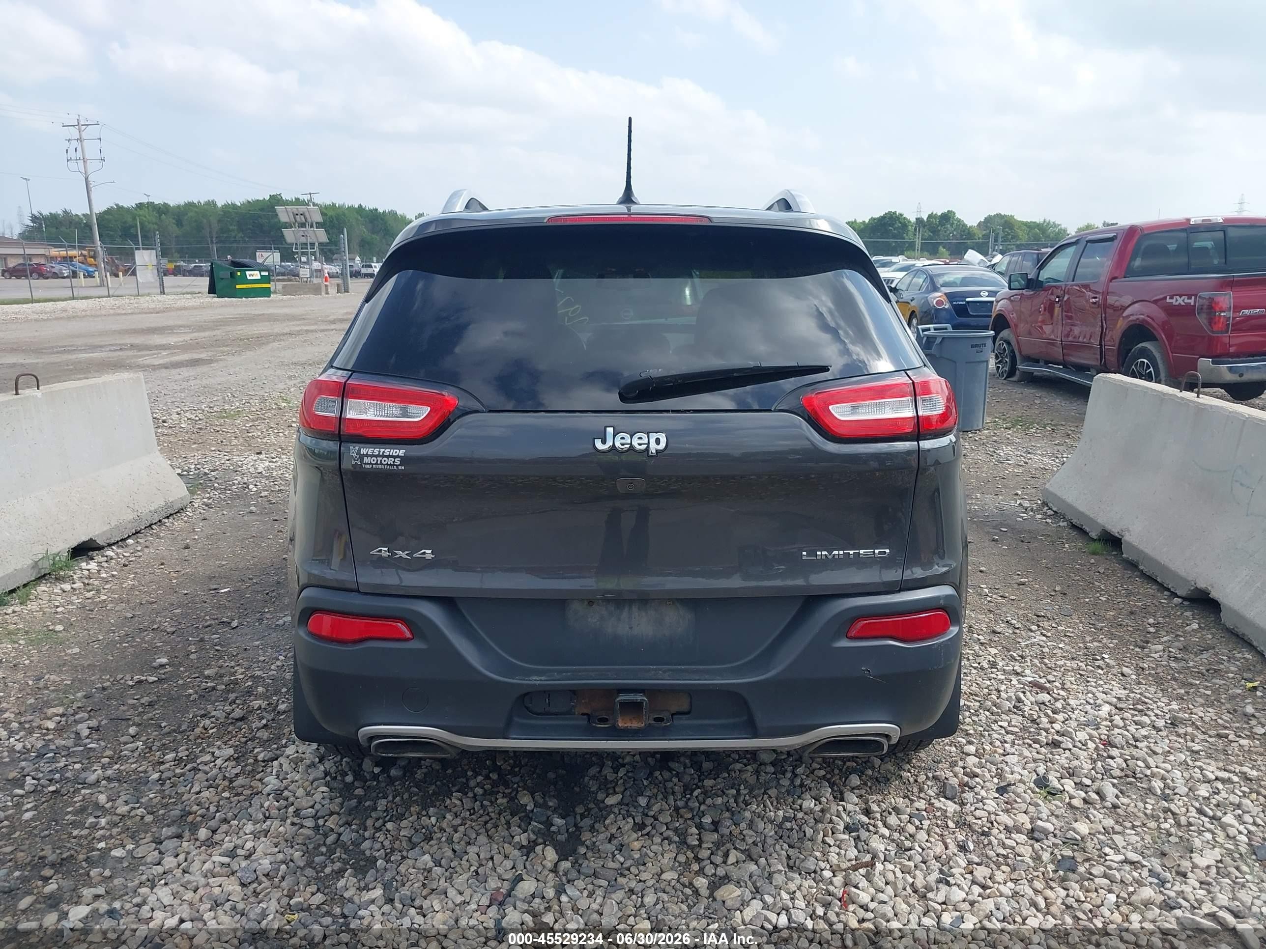 2015 Jeep Cherokee Limited Серый vin: 1C4PJMDS9FW752428