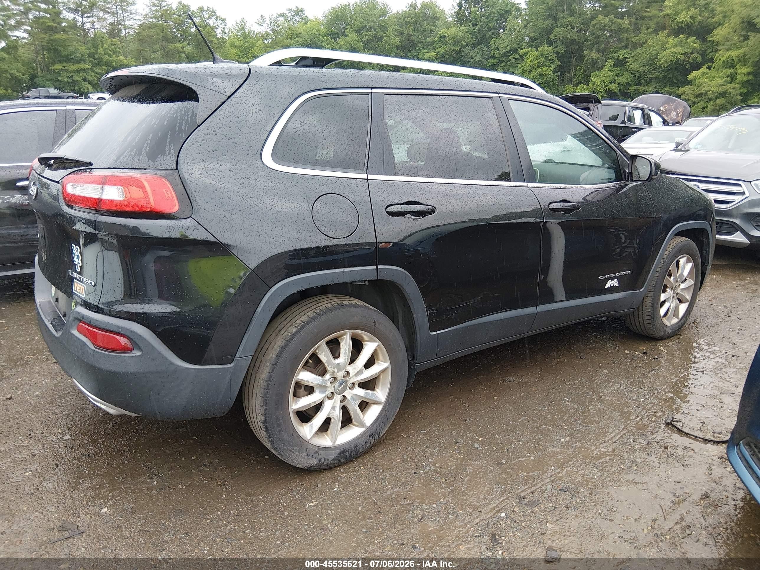 2015 Jeep Cherokee Limited Black vin: 1C4PJMDS9FW774123
