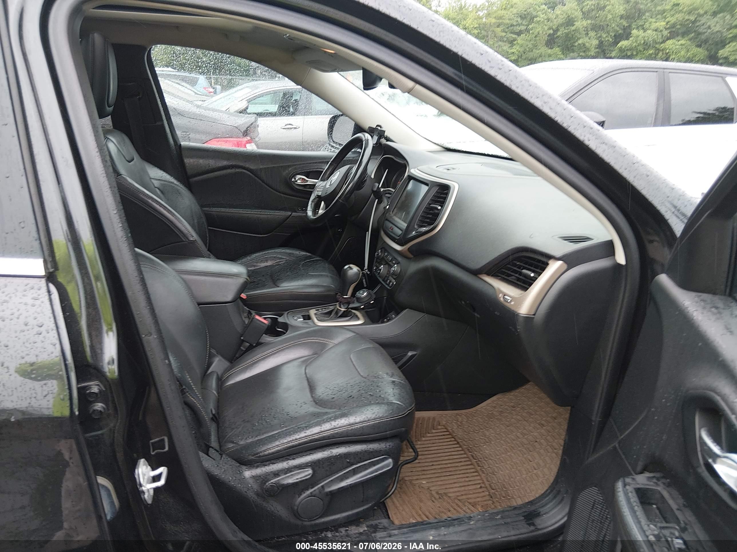 2015 Jeep Cherokee Limited Black vin: 1C4PJMDS9FW774123