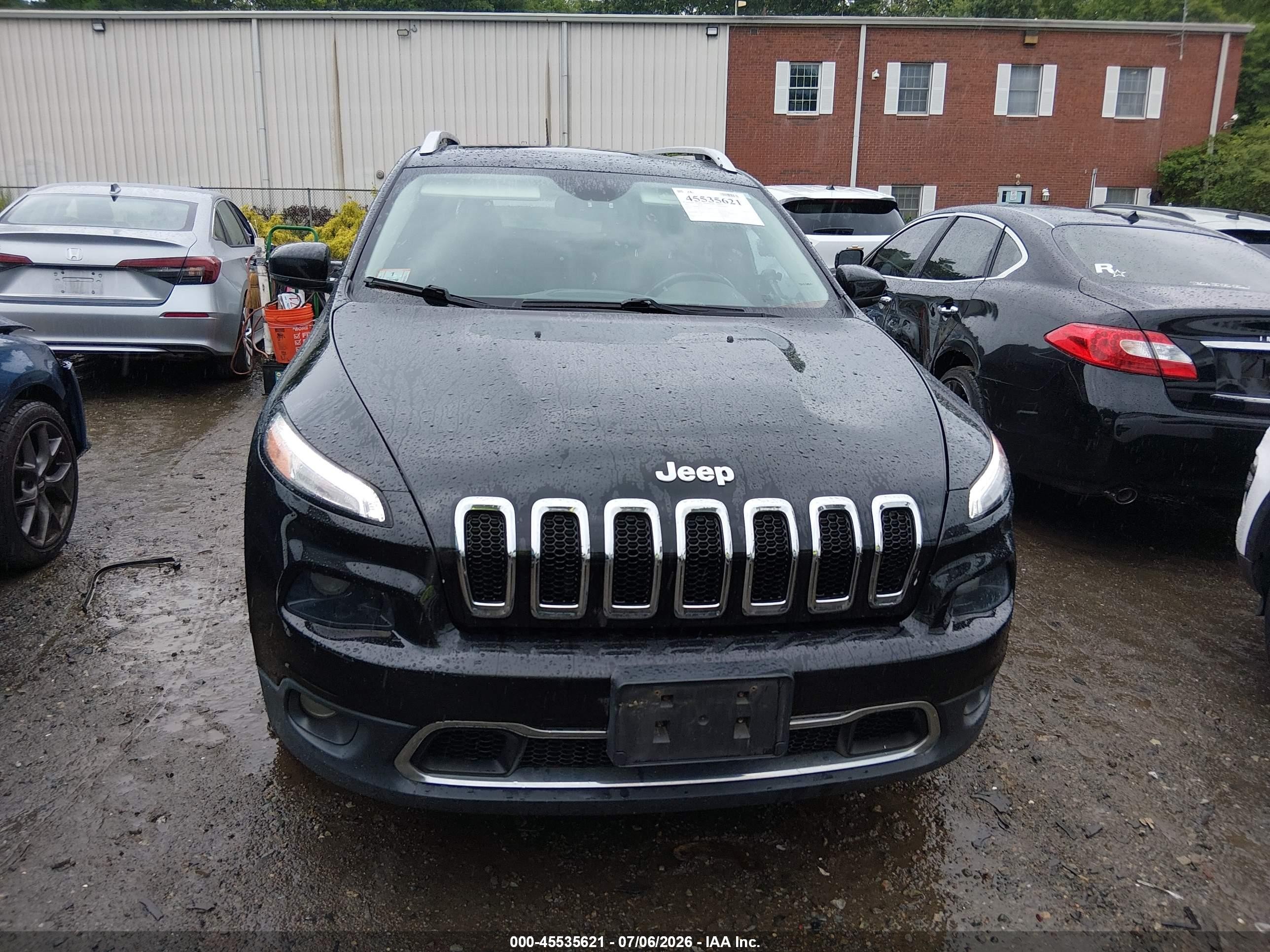 2015 Jeep Cherokee Limited Black vin: 1C4PJMDS9FW774123