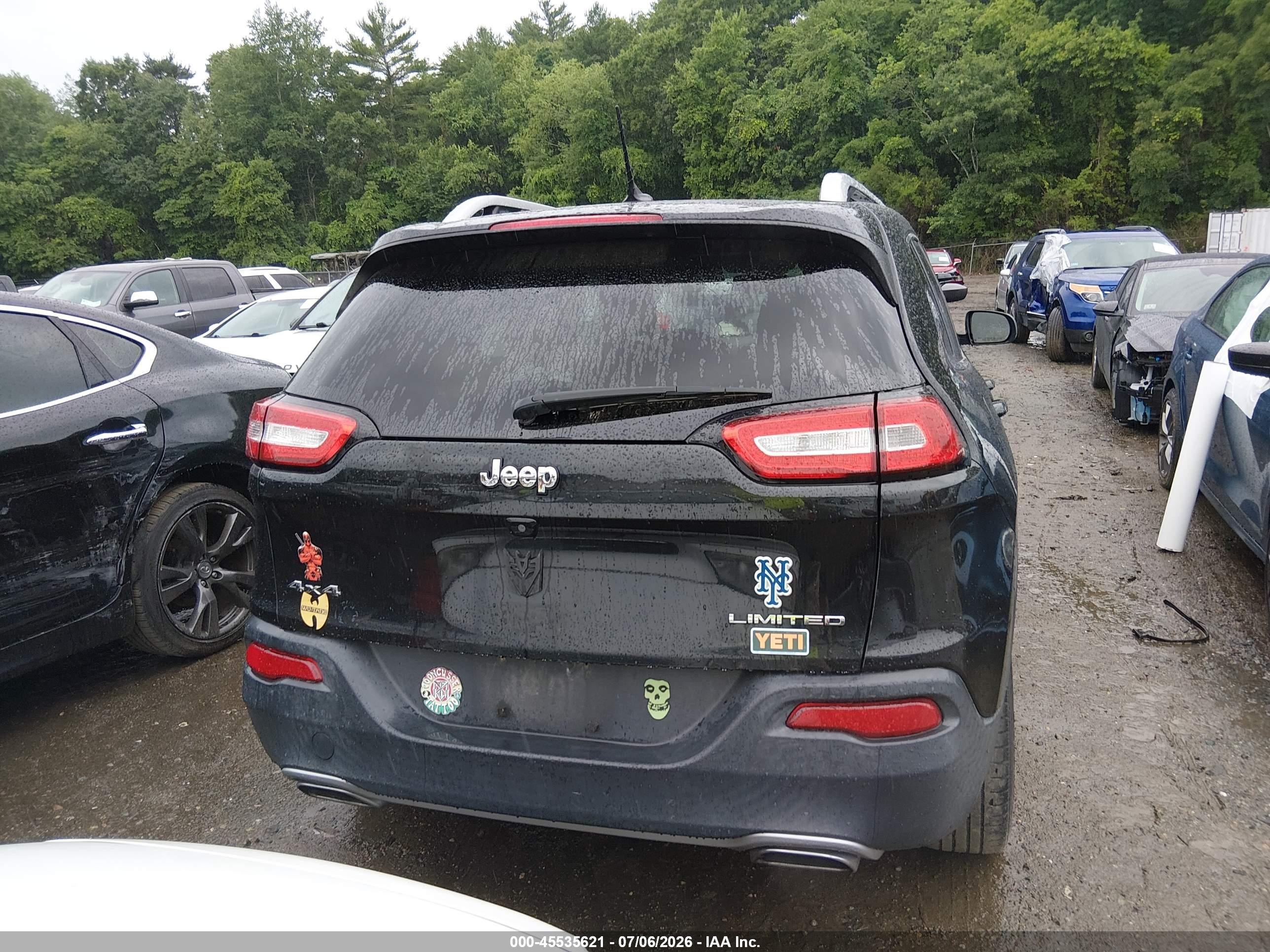 2015 Jeep Cherokee Limited Black vin: 1C4PJMDS9FW774123