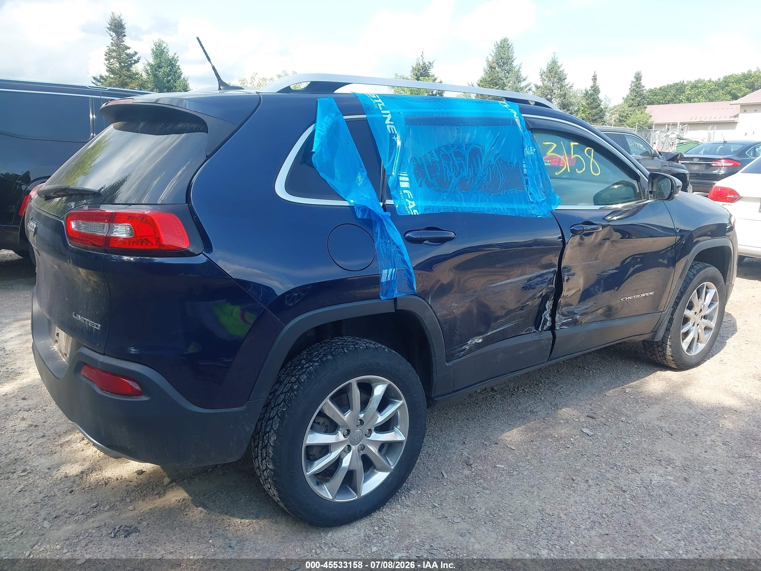 2014 Jeep Cherokee Limited Blue vin: 1C4PJMDSXEW129964
