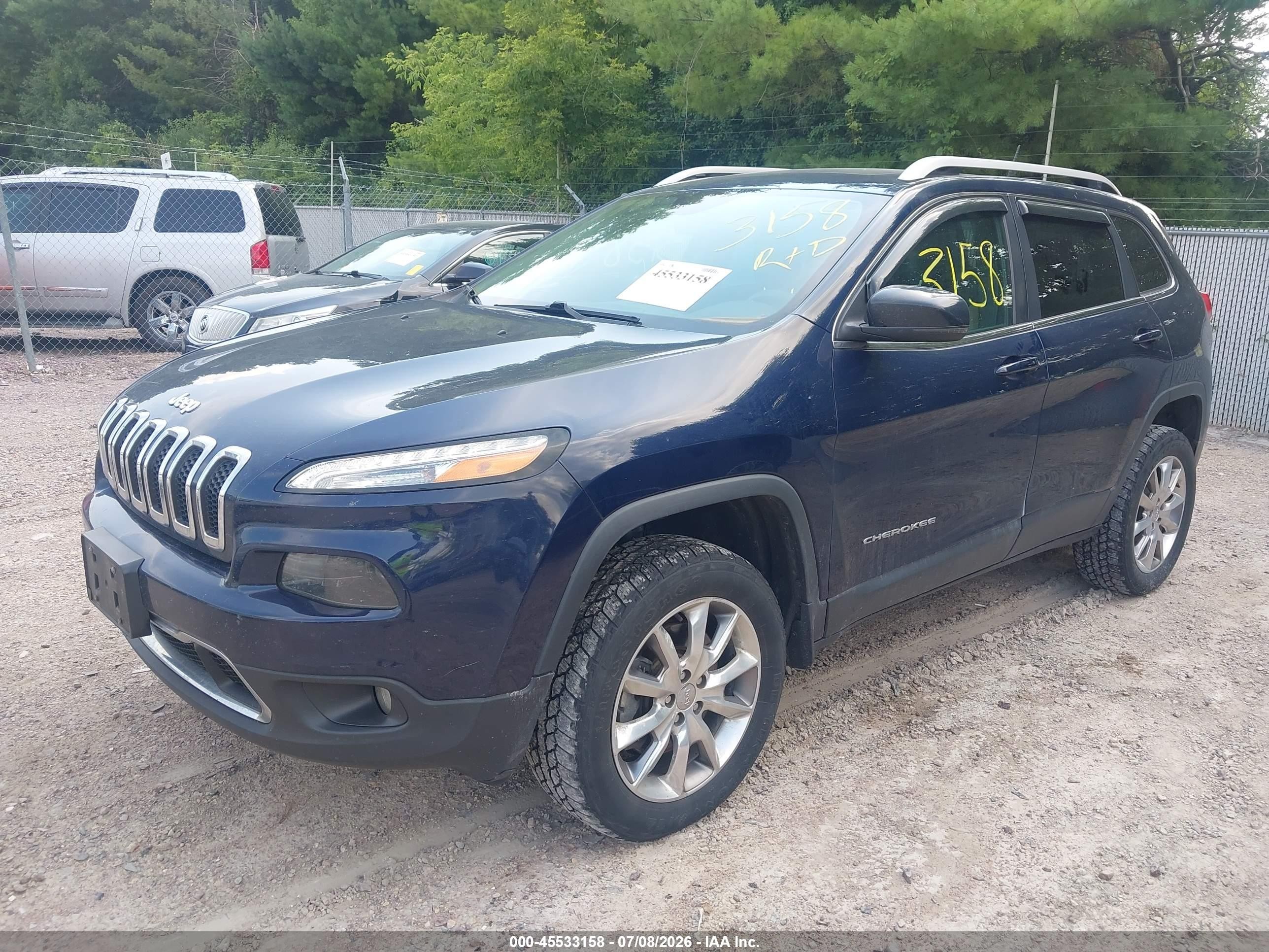 2014 Jeep Cherokee Limited Blue vin: 1C4PJMDSXEW129964