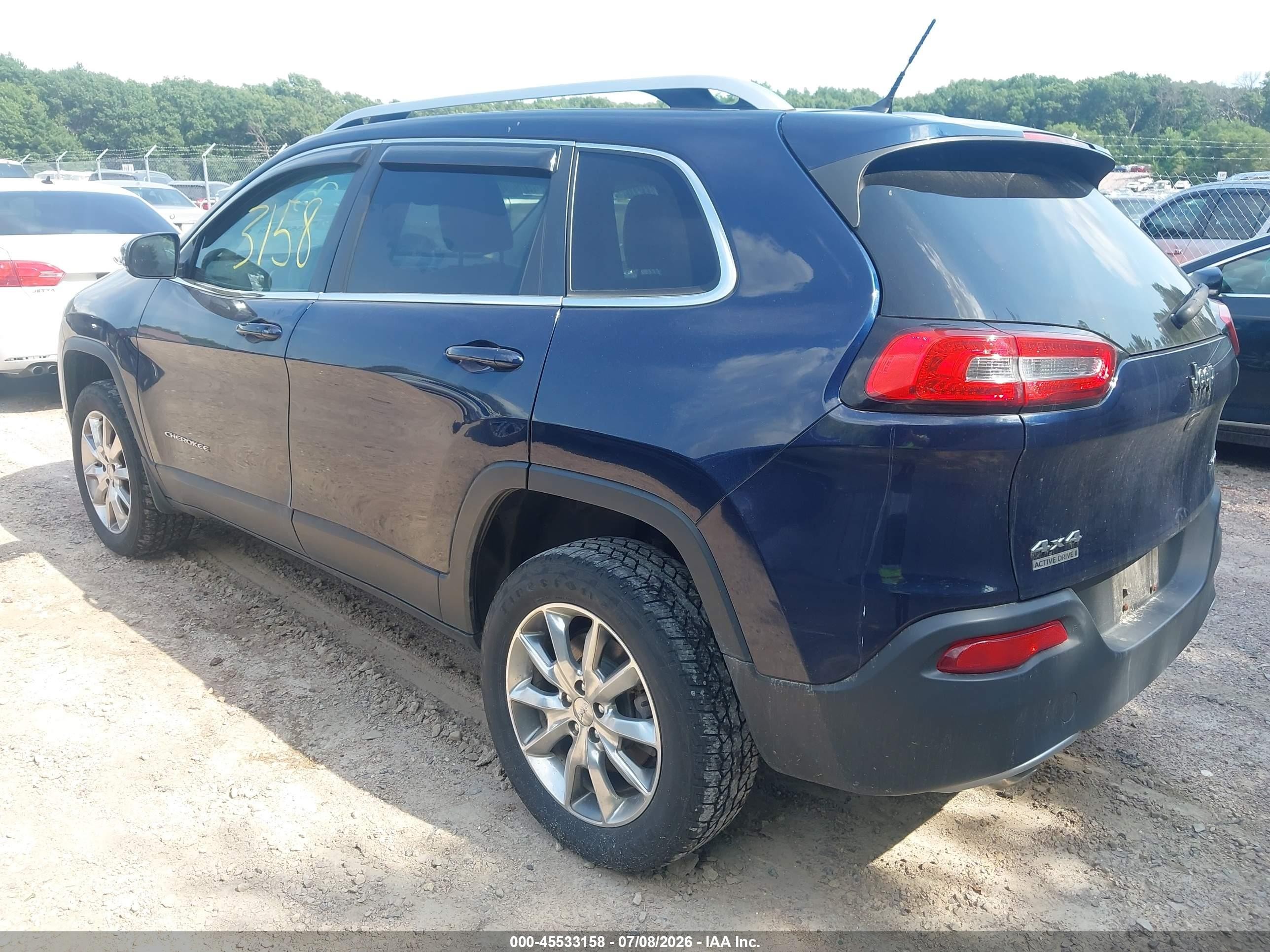 2014 Jeep Cherokee Limited Blue vin: 1C4PJMDSXEW129964