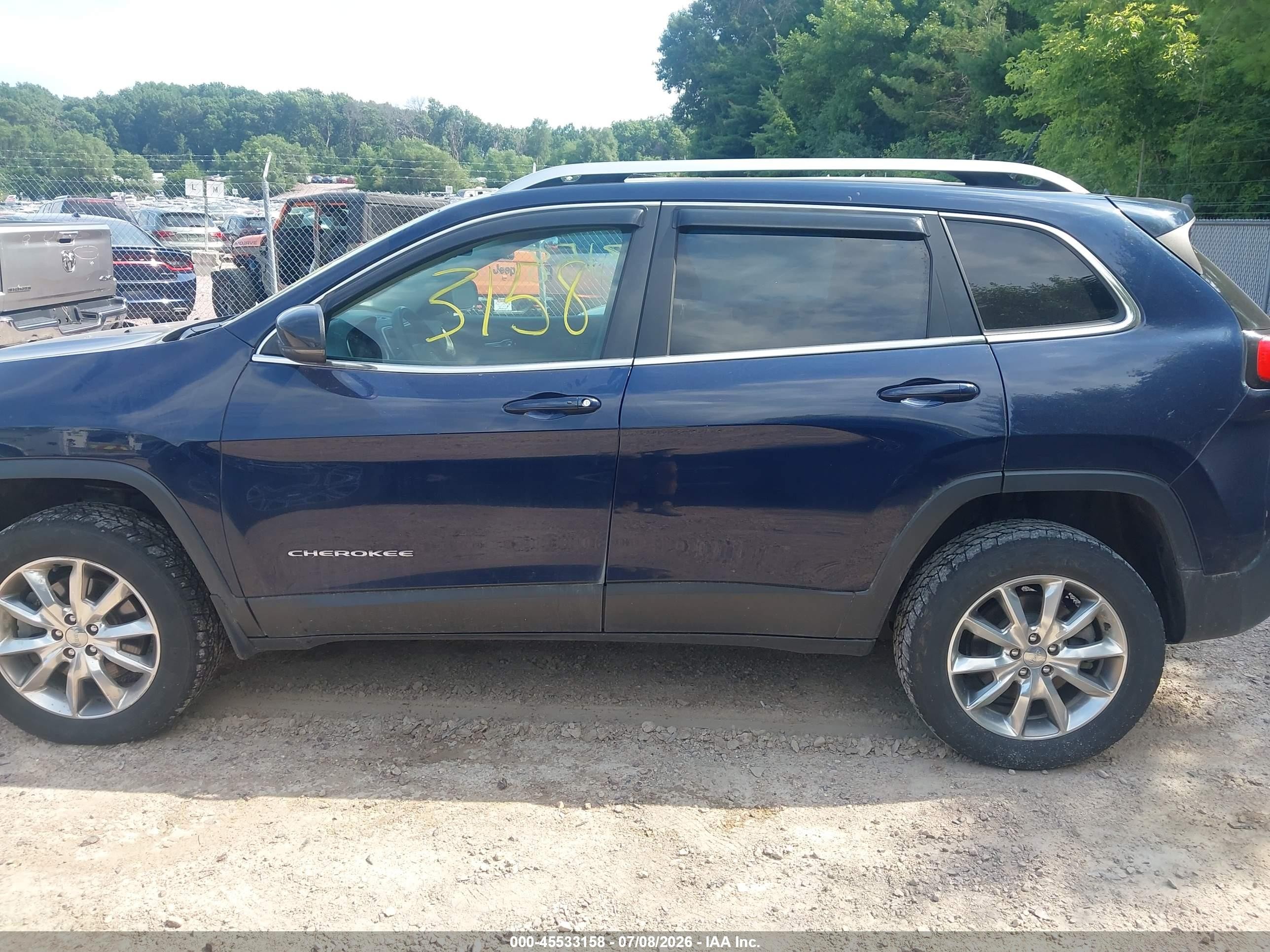 2014 Jeep Cherokee Limited Blue vin: 1C4PJMDSXEW129964