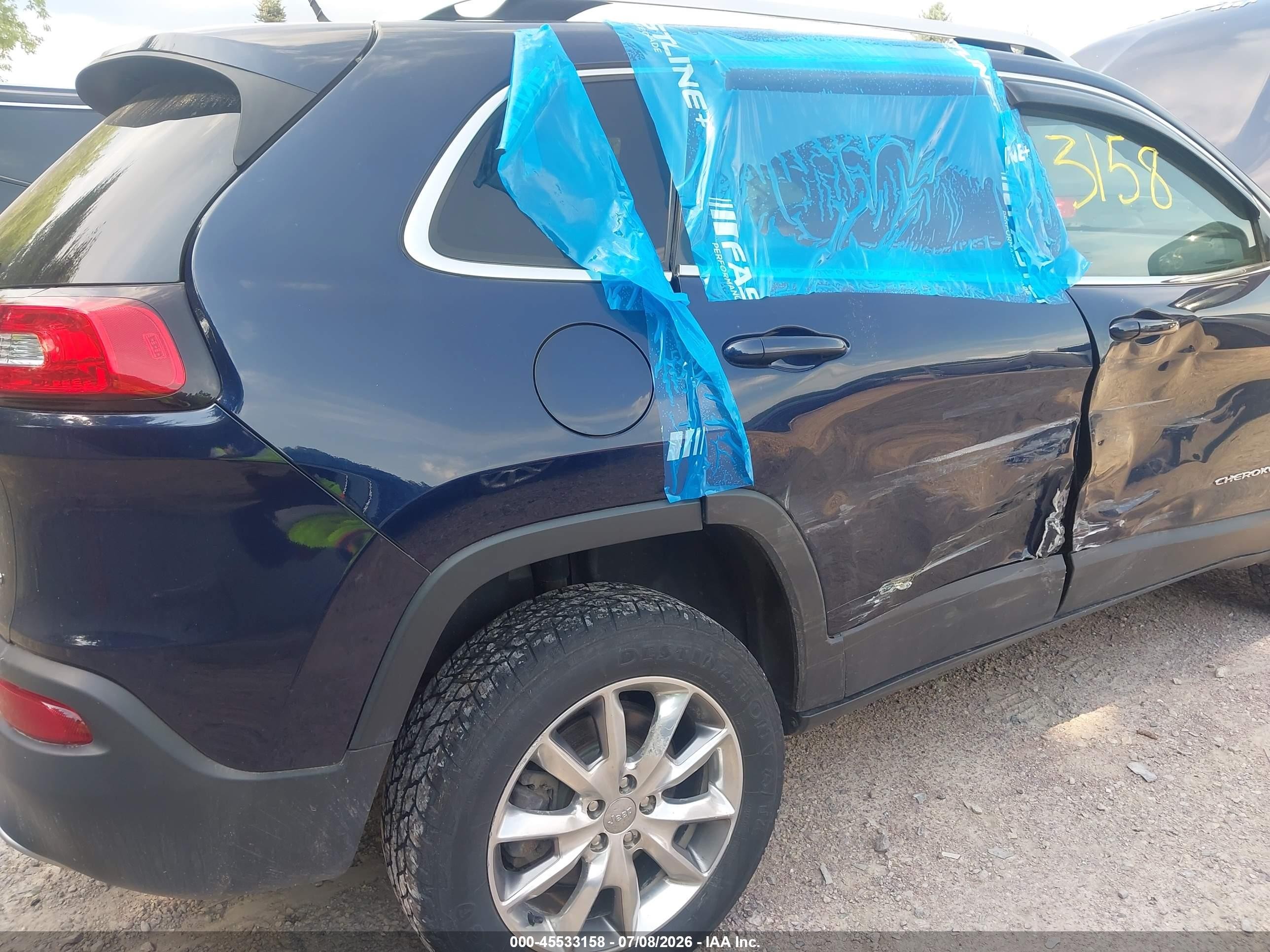2014 Jeep Cherokee Limited Blue vin: 1C4PJMDSXEW129964
