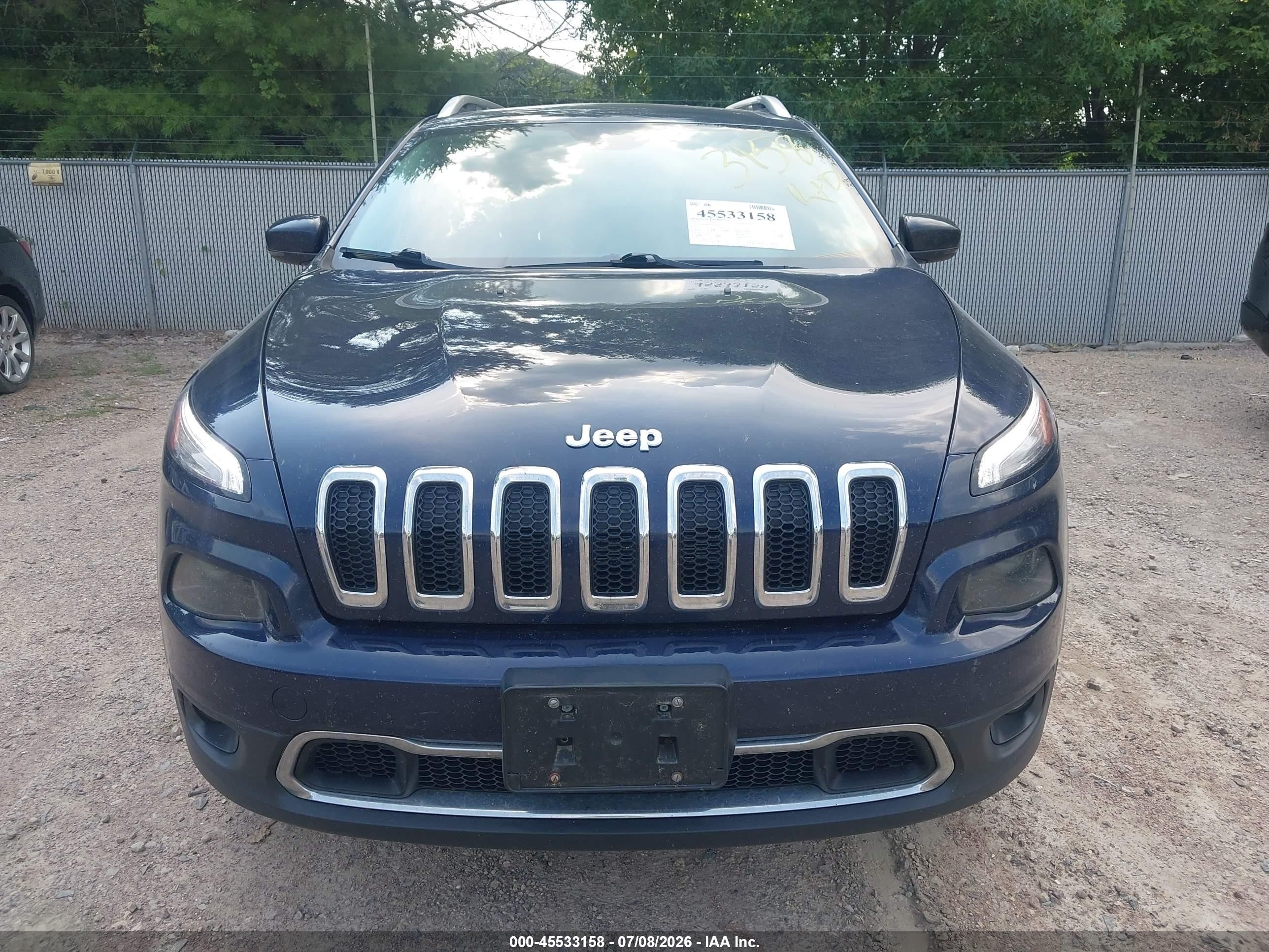 2014 Jeep Cherokee Limited Blue vin: 1C4PJMDSXEW129964