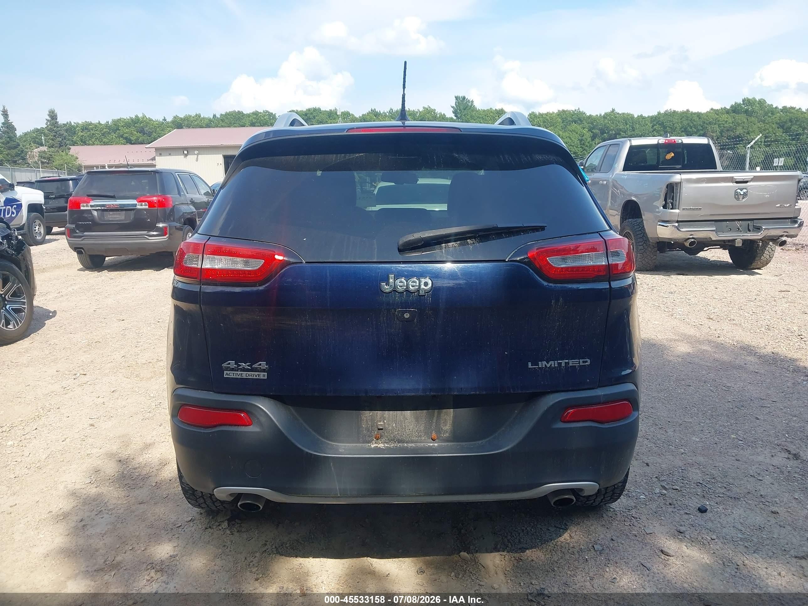 2014 Jeep Cherokee Limited Blue vin: 1C4PJMDSXEW129964