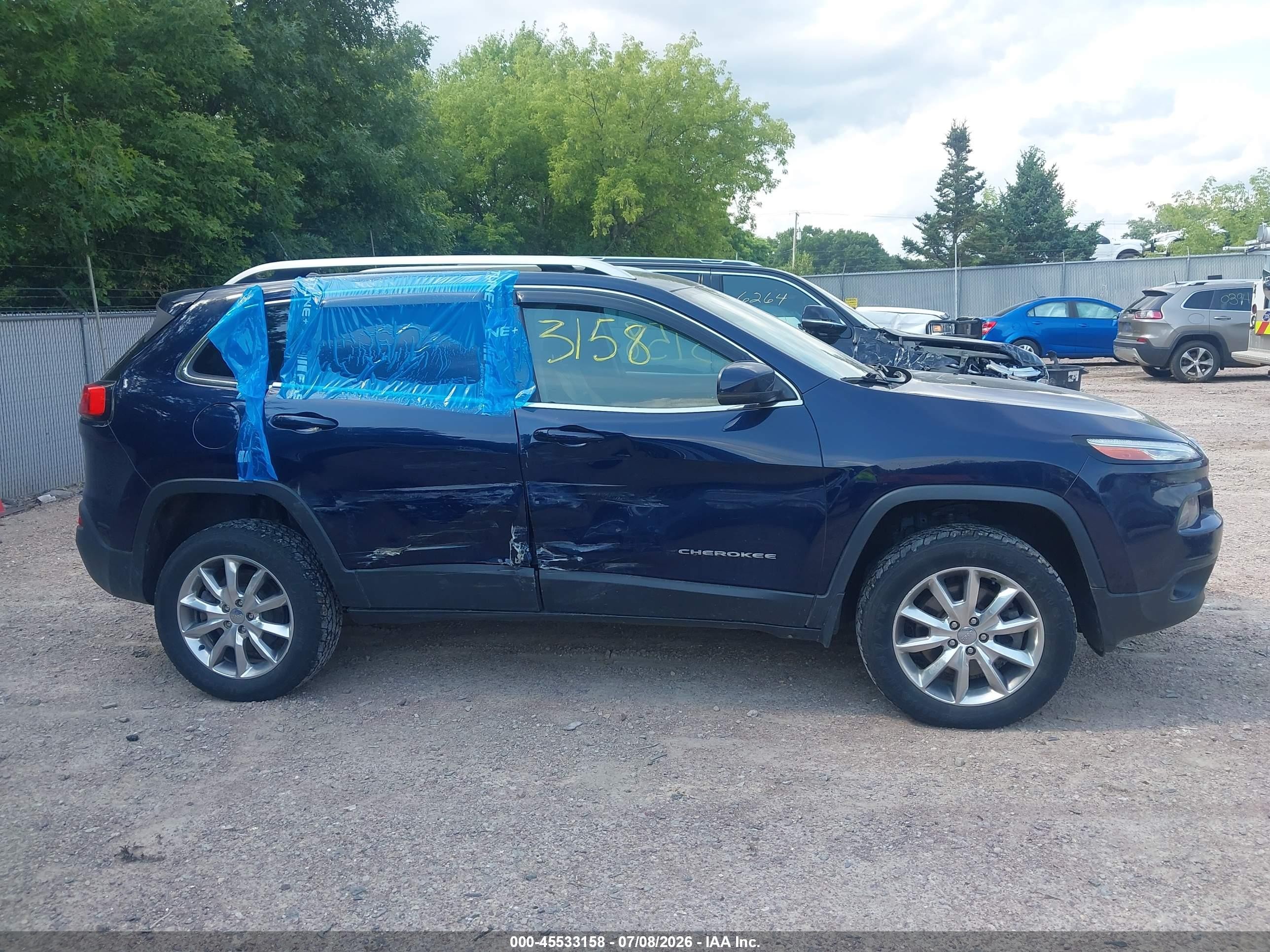 2014 Jeep Cherokee Limited Blue vin: 1C4PJMDSXEW129964
