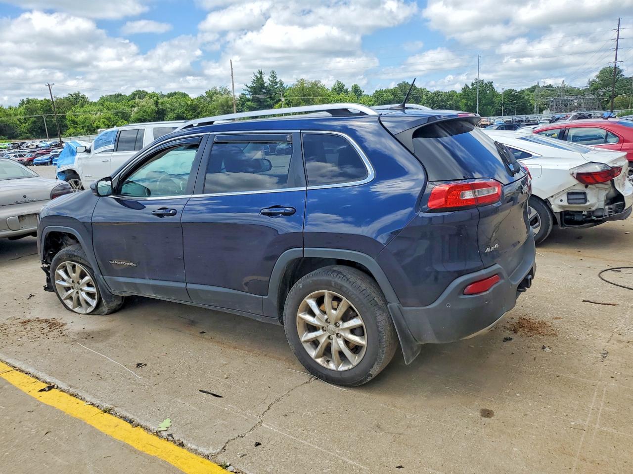 2014 Jeep Cherokee Limited Blue vin: 1C4PJMDSXEW178601
