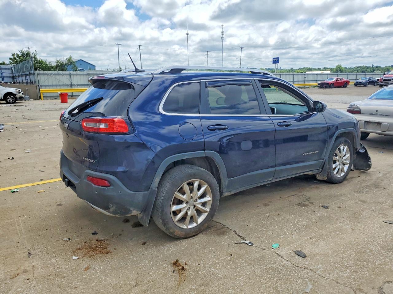 2014 Jeep Cherokee Limited Blue vin: 1C4PJMDSXEW178601