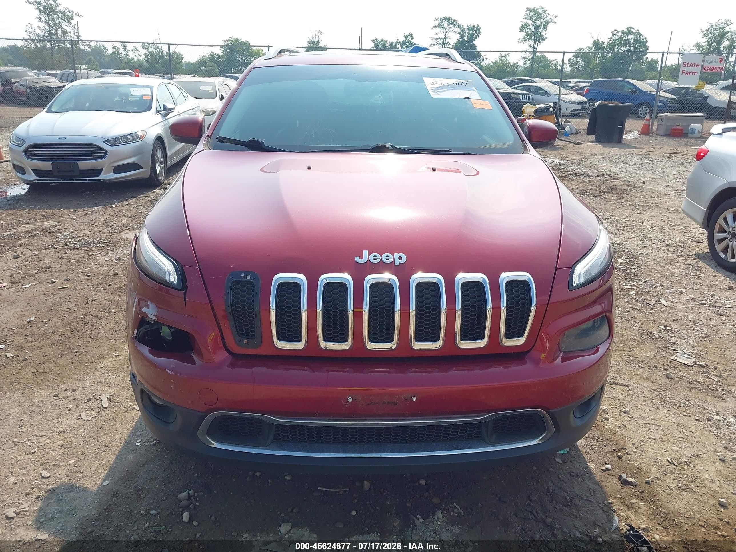 2014 Jeep Cherokee Limited Red vin: 1C4PJMDSXEW187444