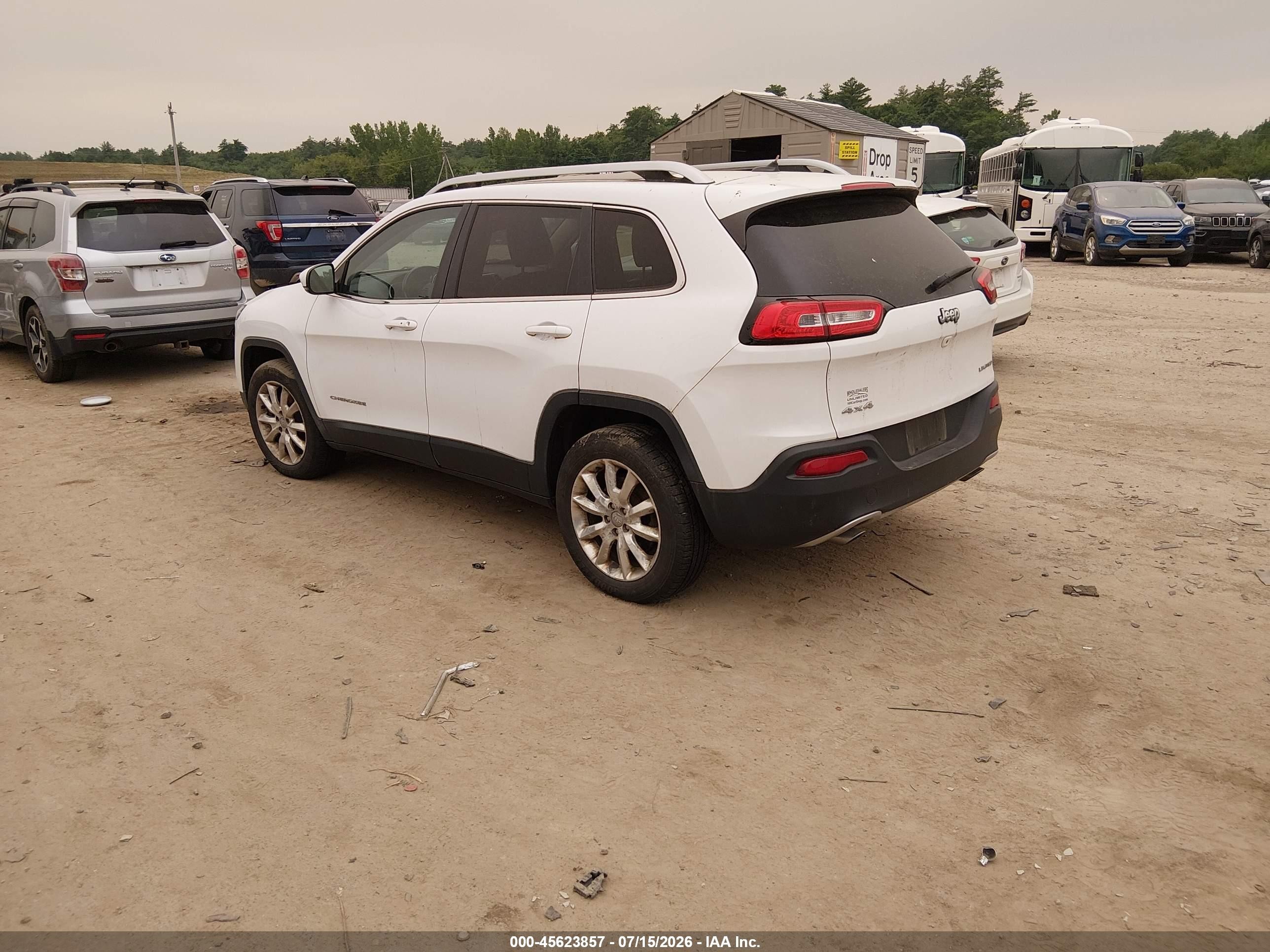 2014 Jeep Cherokee Limited White vin: 1C4PJMDSXEW236495
