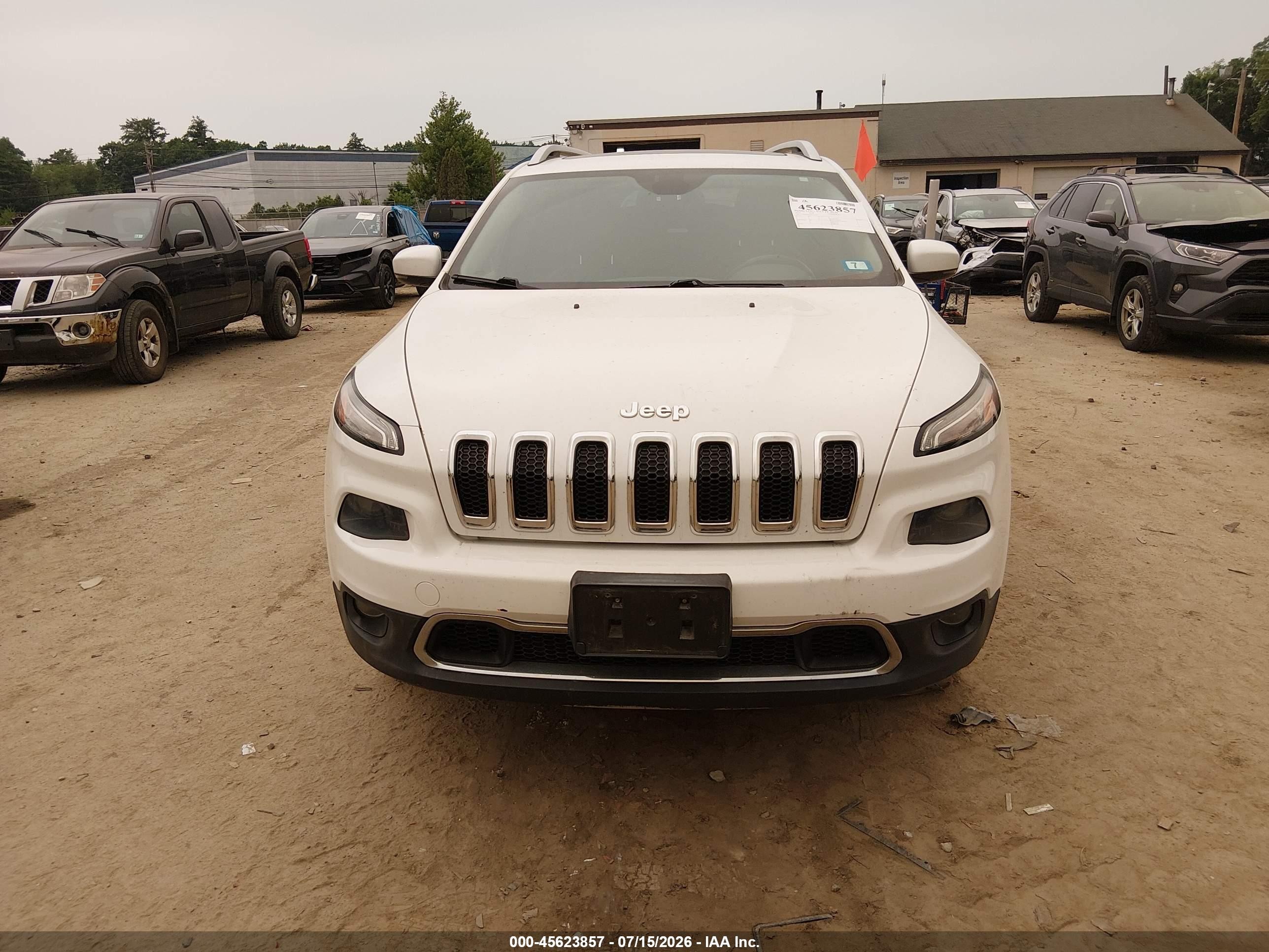 2014 Jeep Cherokee Limited White vin: 1C4PJMDSXEW236495