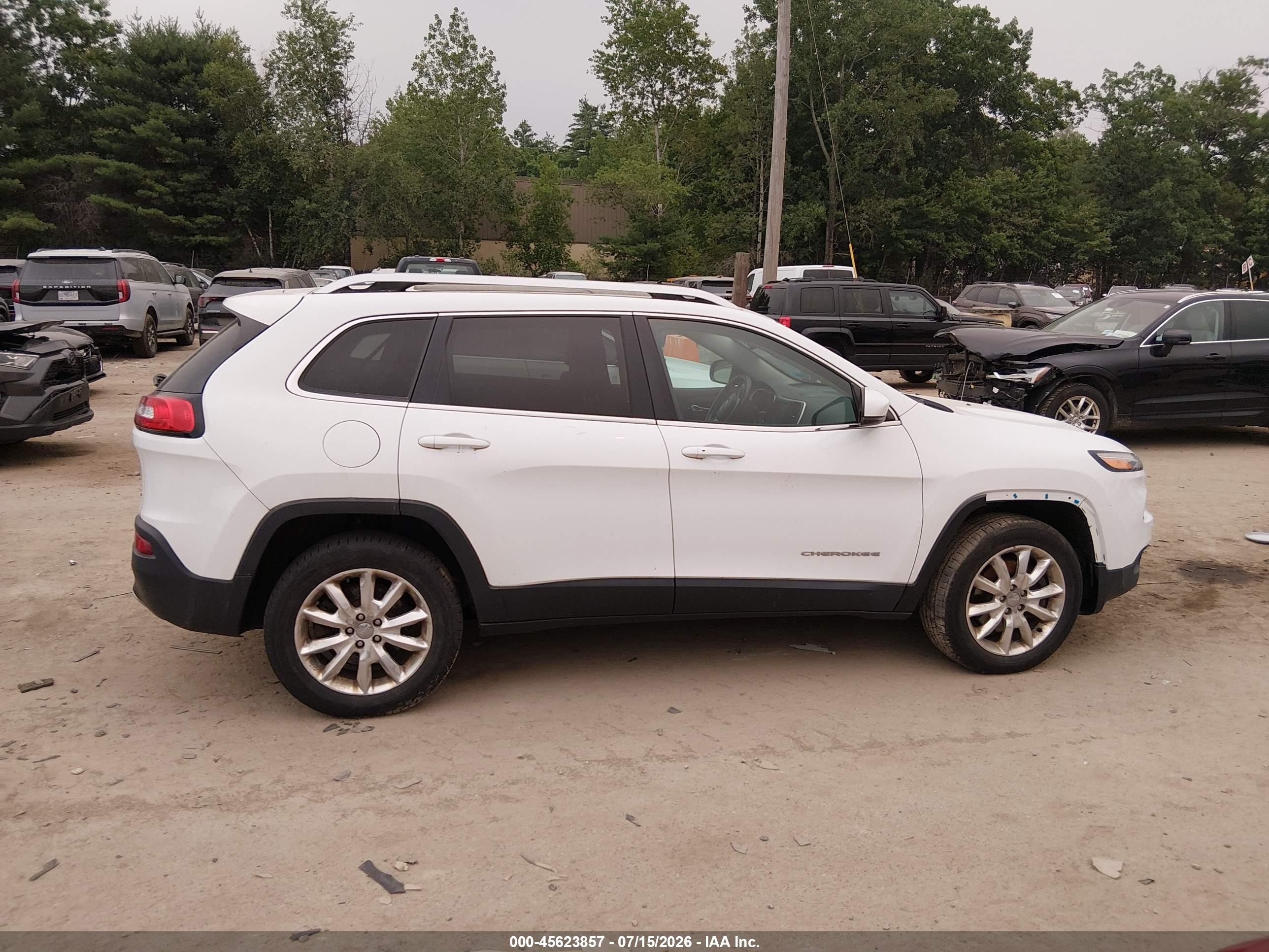2014 Jeep Cherokee Limited White vin: 1C4PJMDSXEW236495