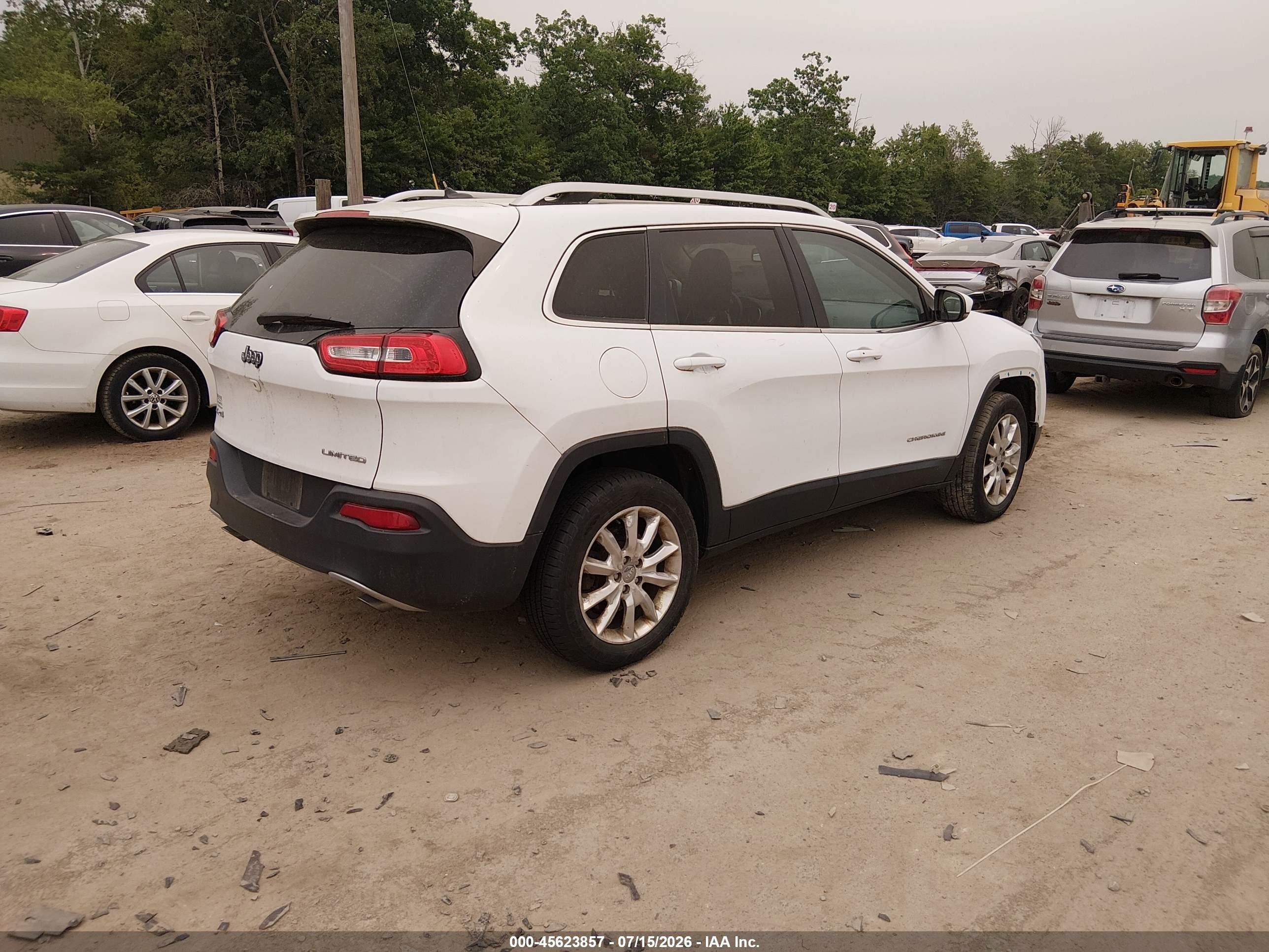 2014 Jeep Cherokee Limited White vin: 1C4PJMDSXEW236495