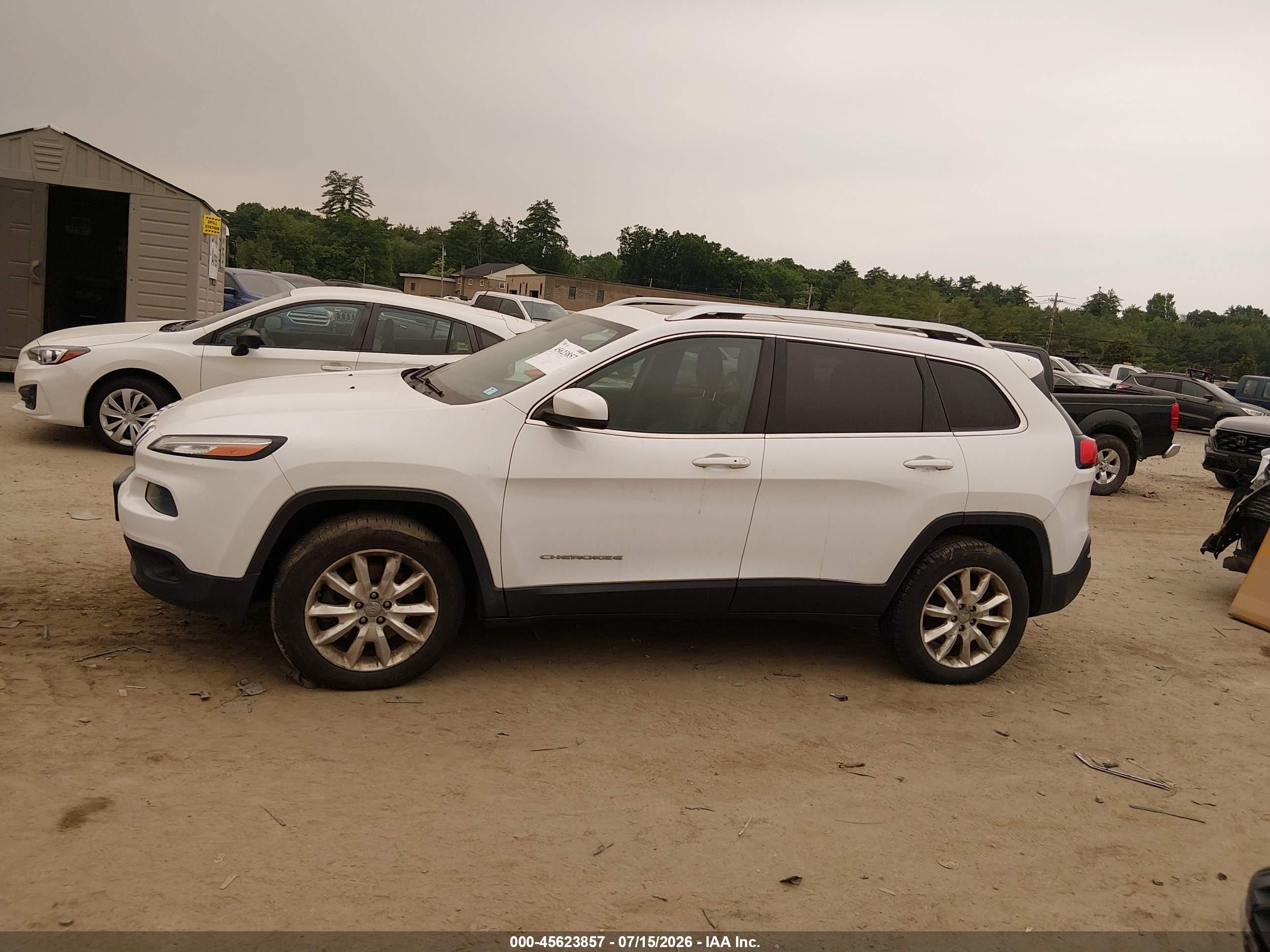 2014 Jeep Cherokee Limited White vin: 1C4PJMDSXEW236495