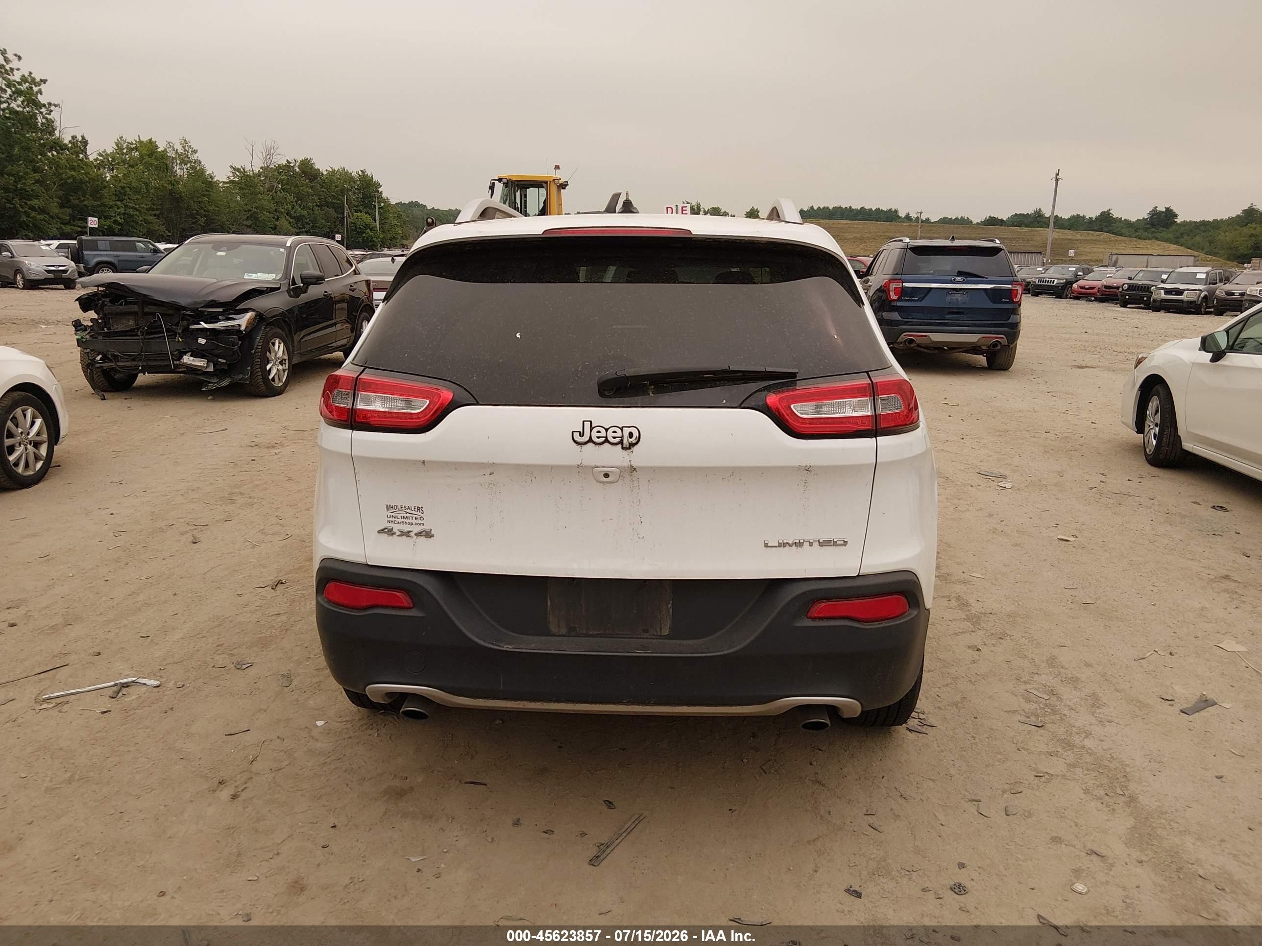 2014 Jeep Cherokee Limited White vin: 1C4PJMDSXEW236495